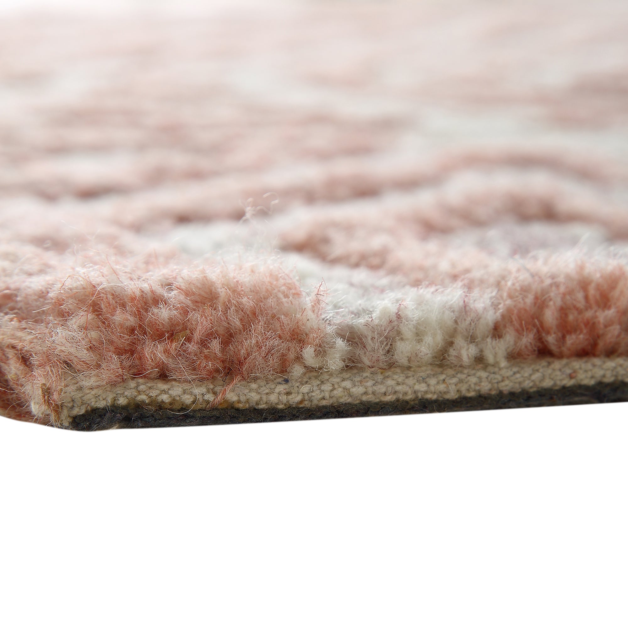 Nimbus Salmon Pink Hand Tufted New Zealand Wool Rectangular Rug