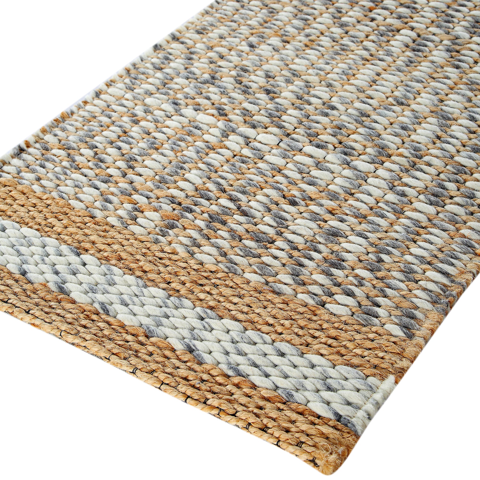 Kerala Variegated Wool and Jute Hand Braided Runner