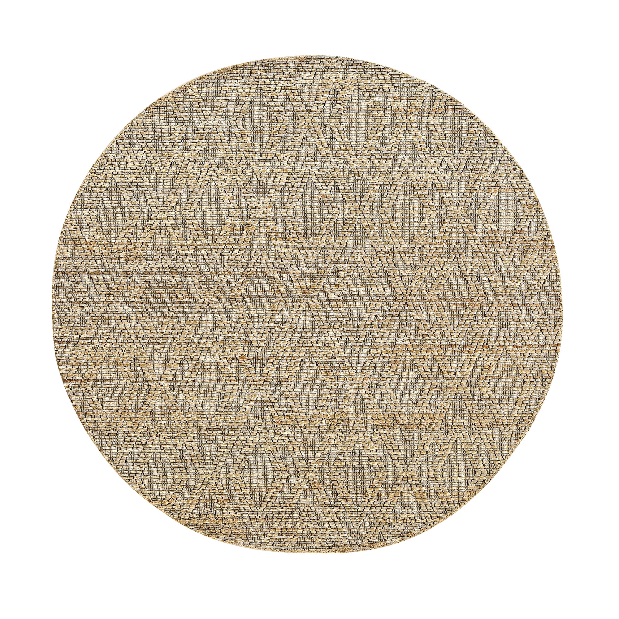 Cambria Wool and Jute Handmade Patterned Round Rug