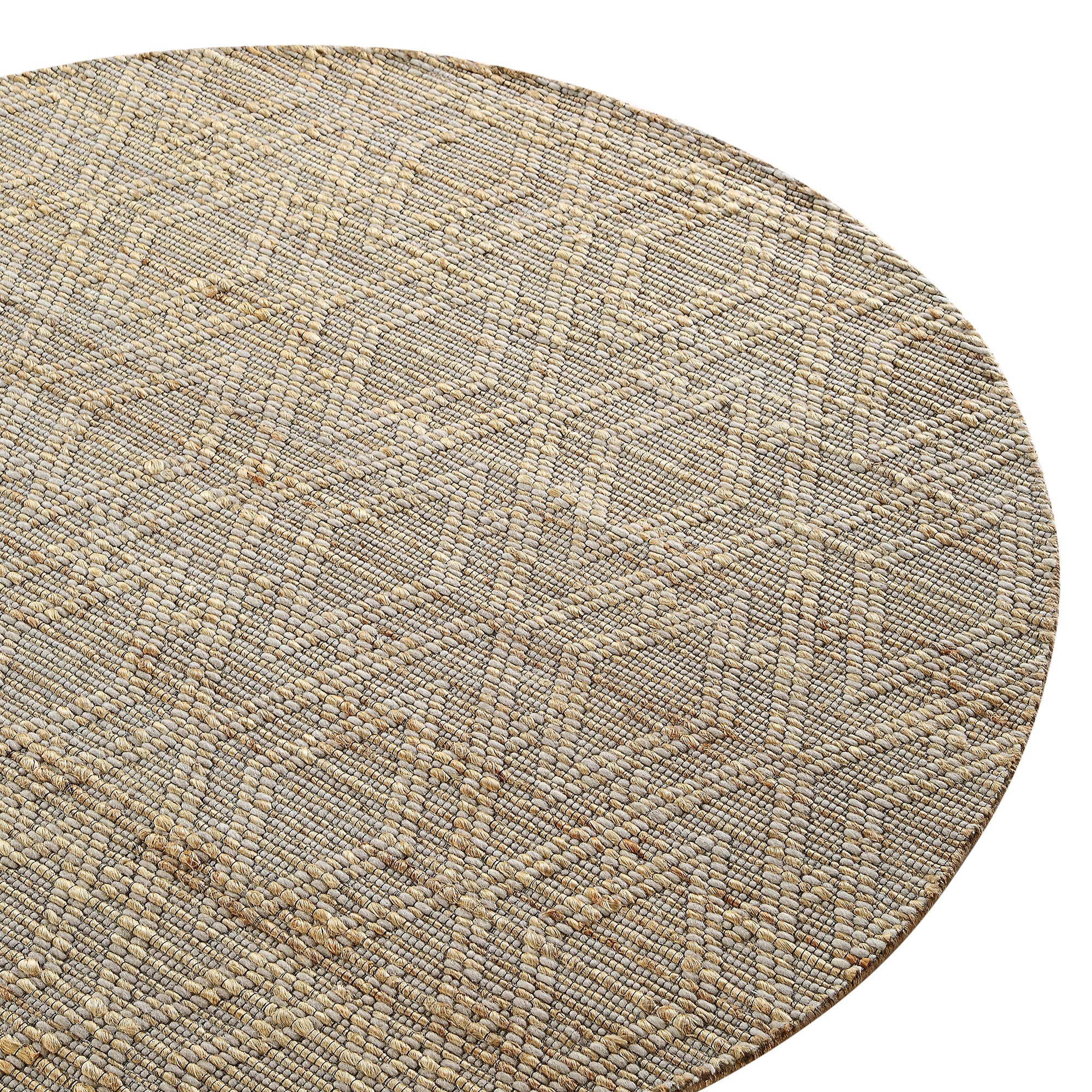 Cambria Wool and Jute Handmade Patterned Round Rug