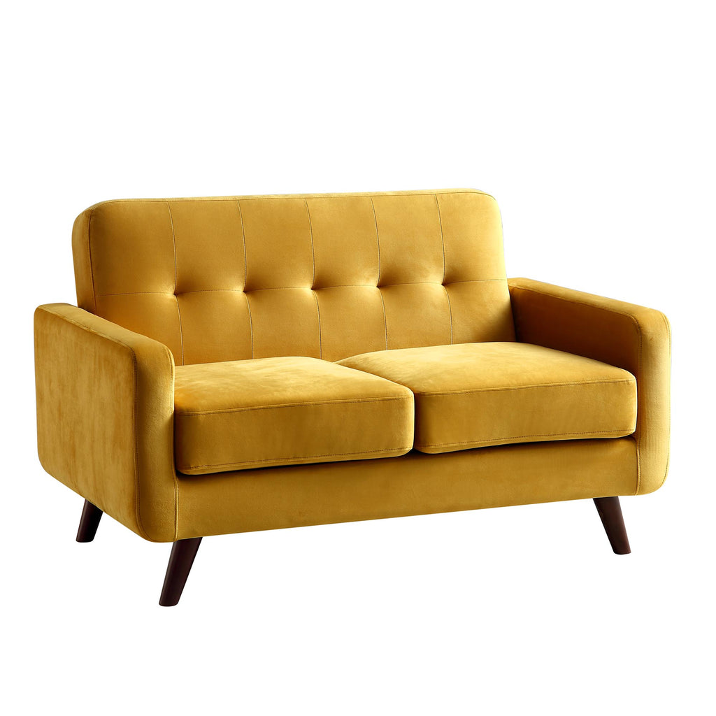 Clarence 2 Seater Sofa In Mustard Yellow Velvet Daals 0125