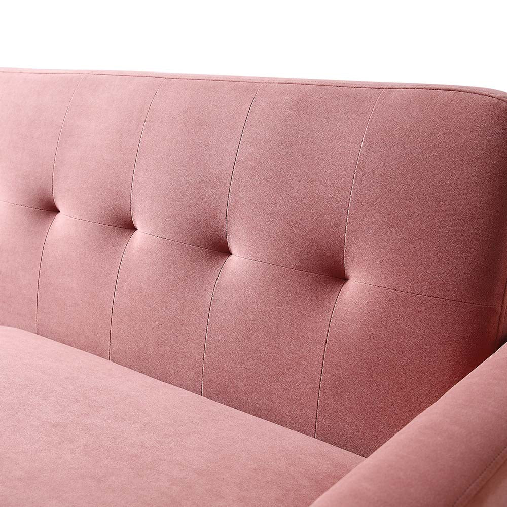 Clarence 3-Seater Sofa in Blush Pink Velvet