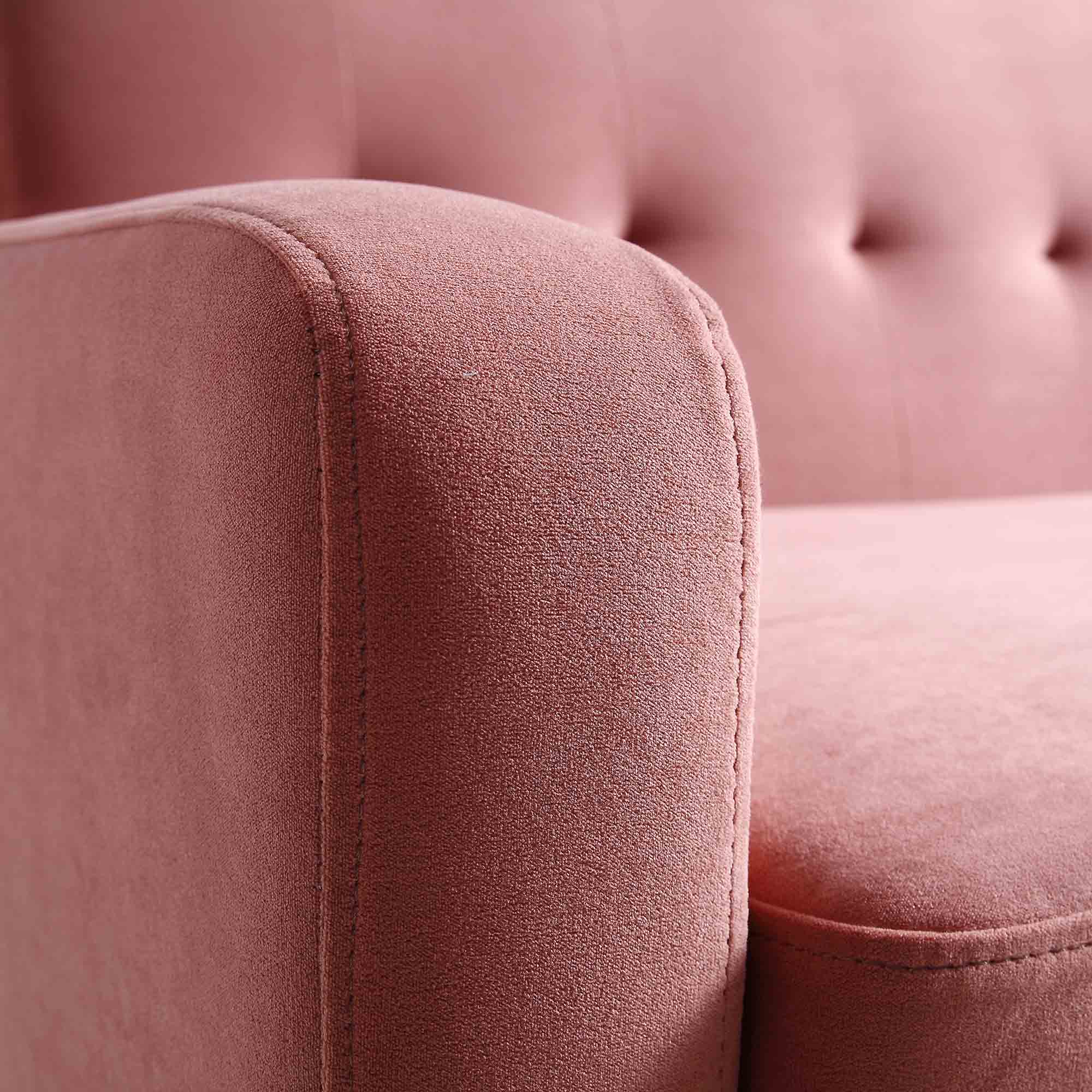 Clarence 3-Seater Sofa in Blush Pink Velvet