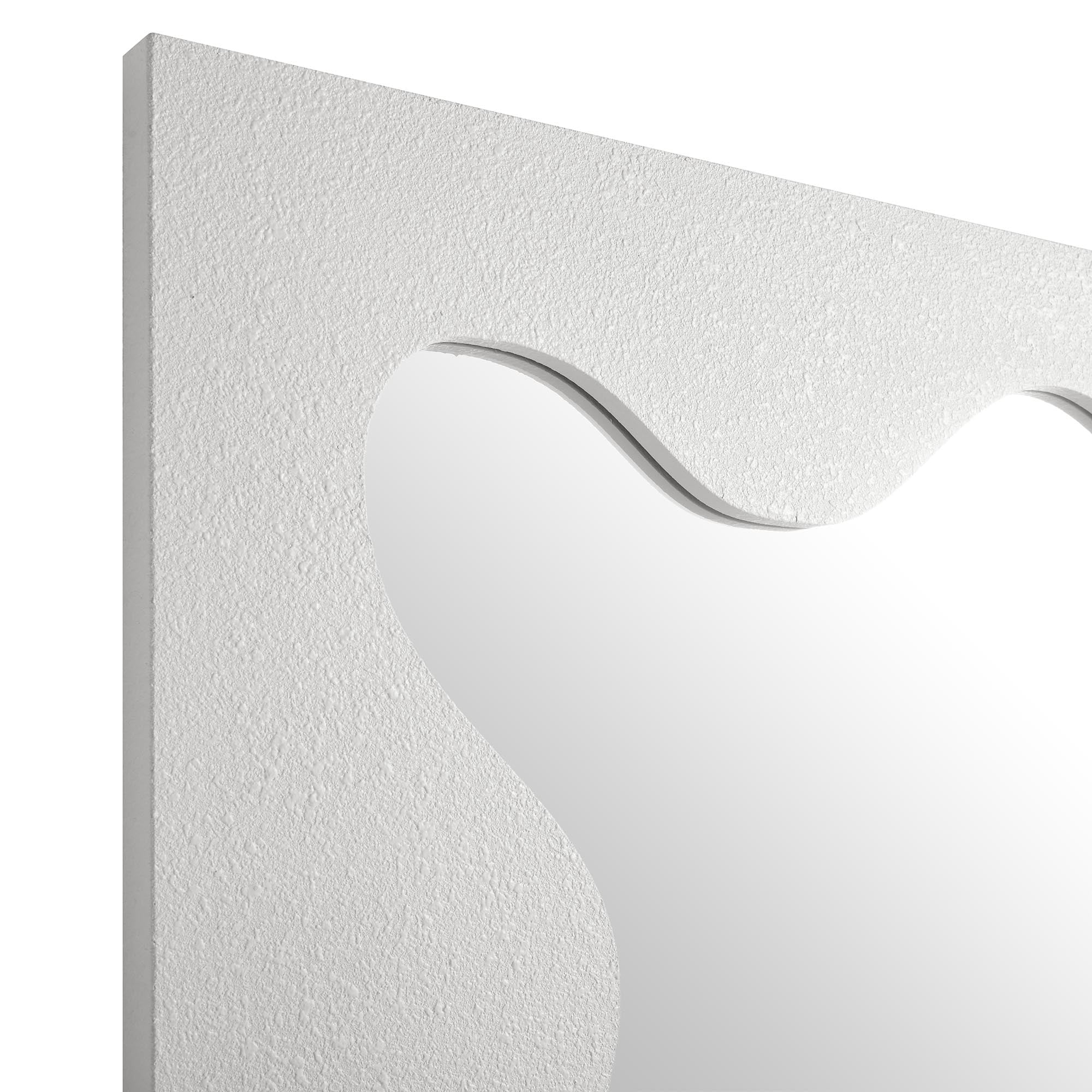 Destin Wave Mirror 180 x 100 cm, White Matte