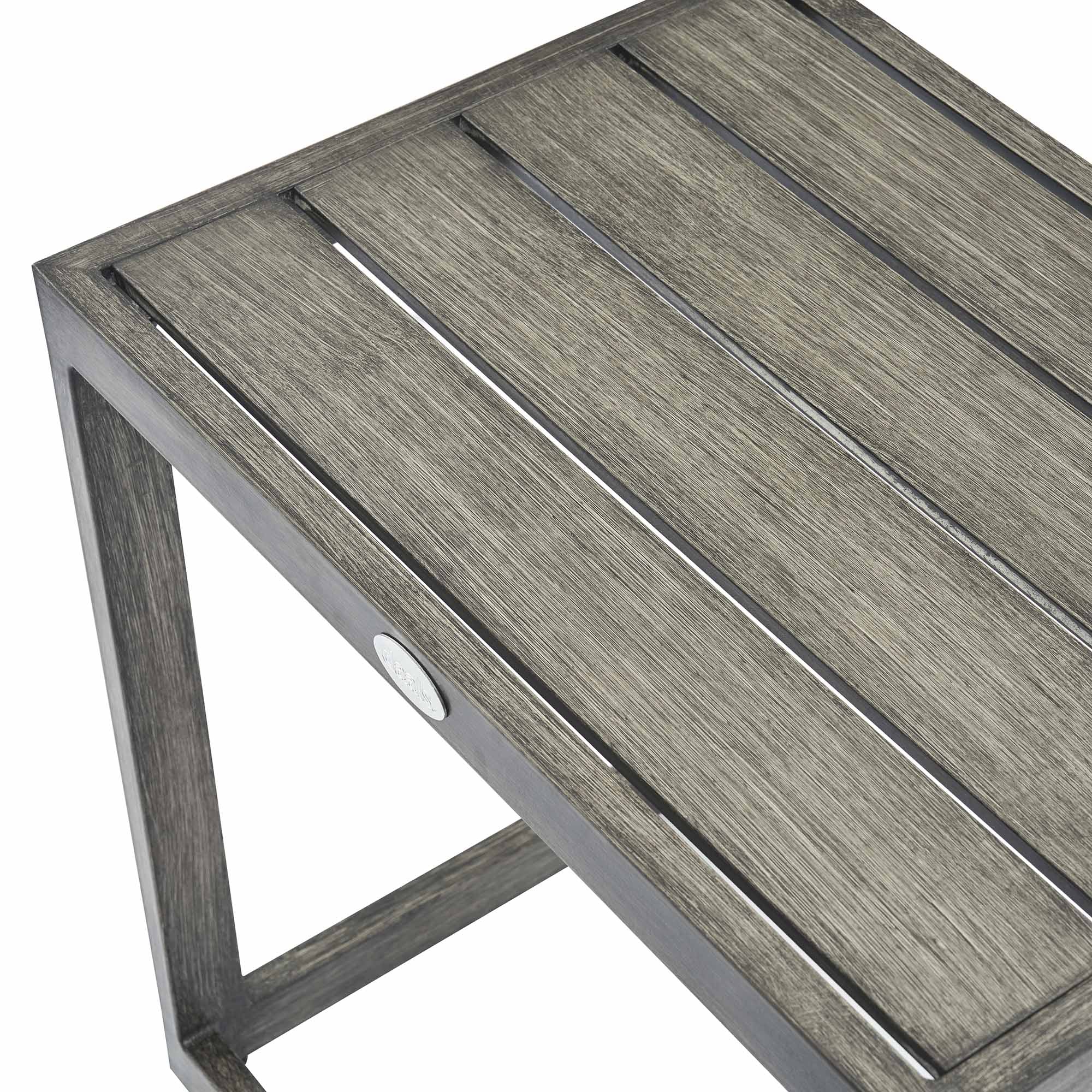 Montrose Aluminium Outdoor C-Side Table, Brushed Silver Oak