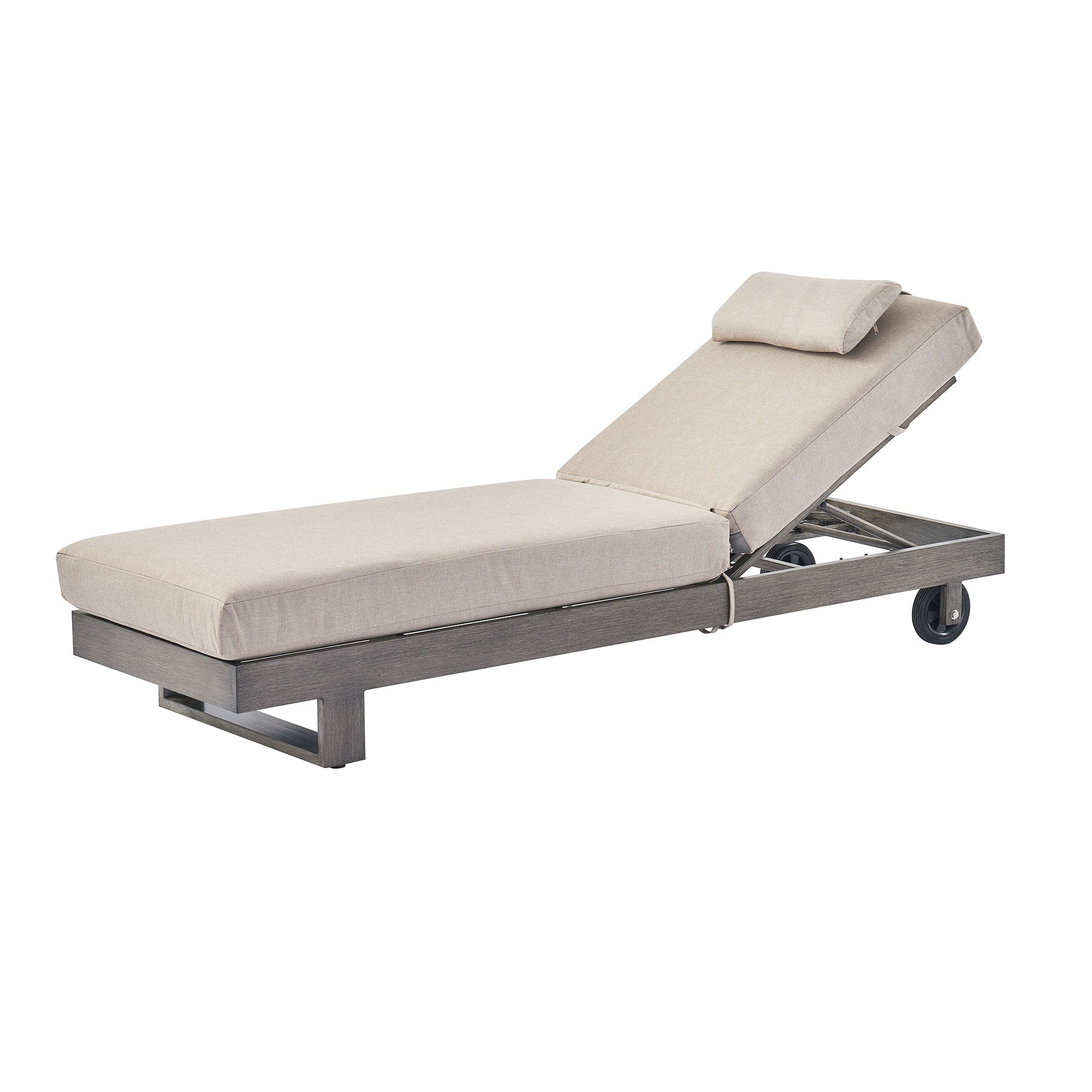 Montrose Aluminium Outdoor Sun Lounger, Brushed Silver Oak