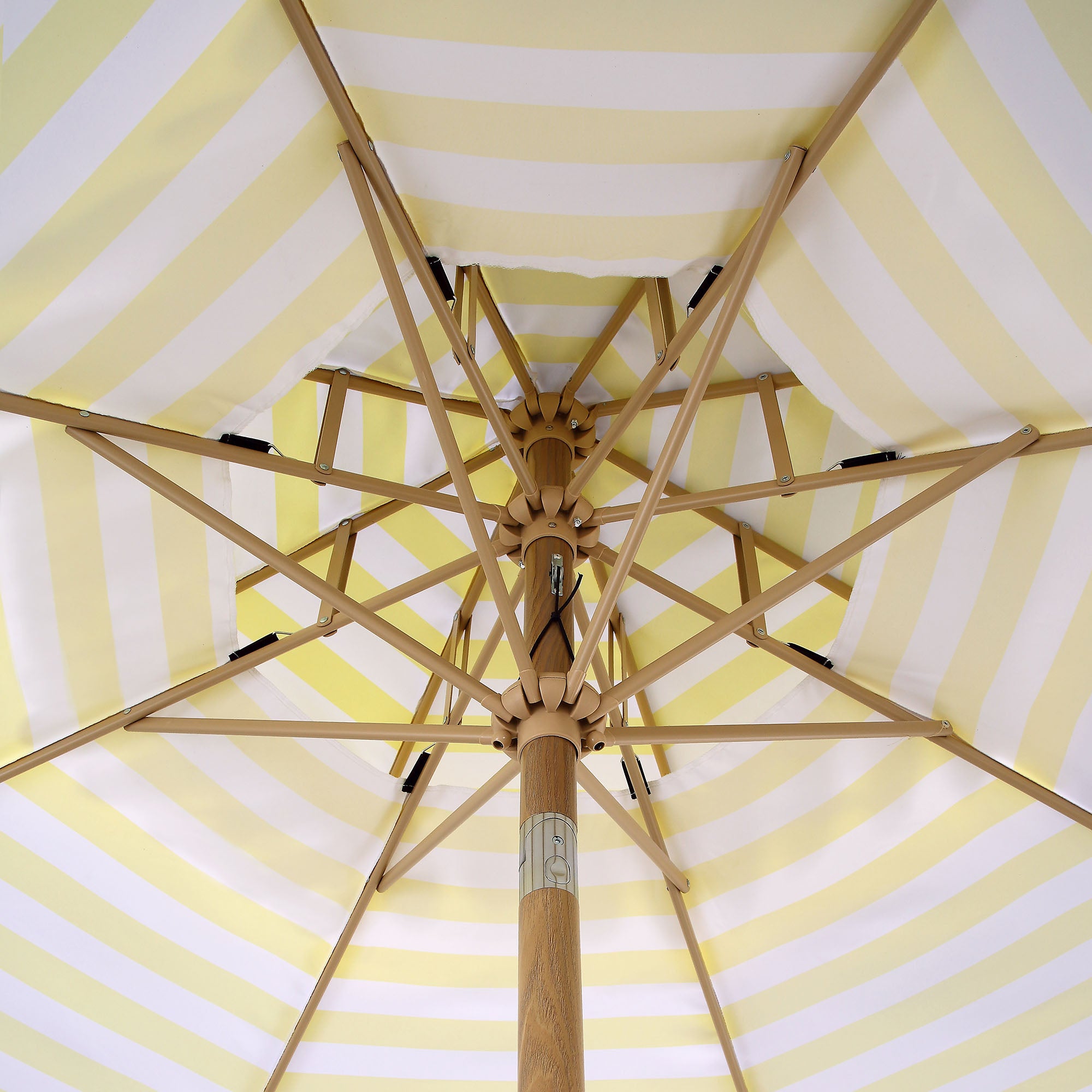 Fabienne Yellow and White Striped 3M Double Top Crank and Tilt Parasol