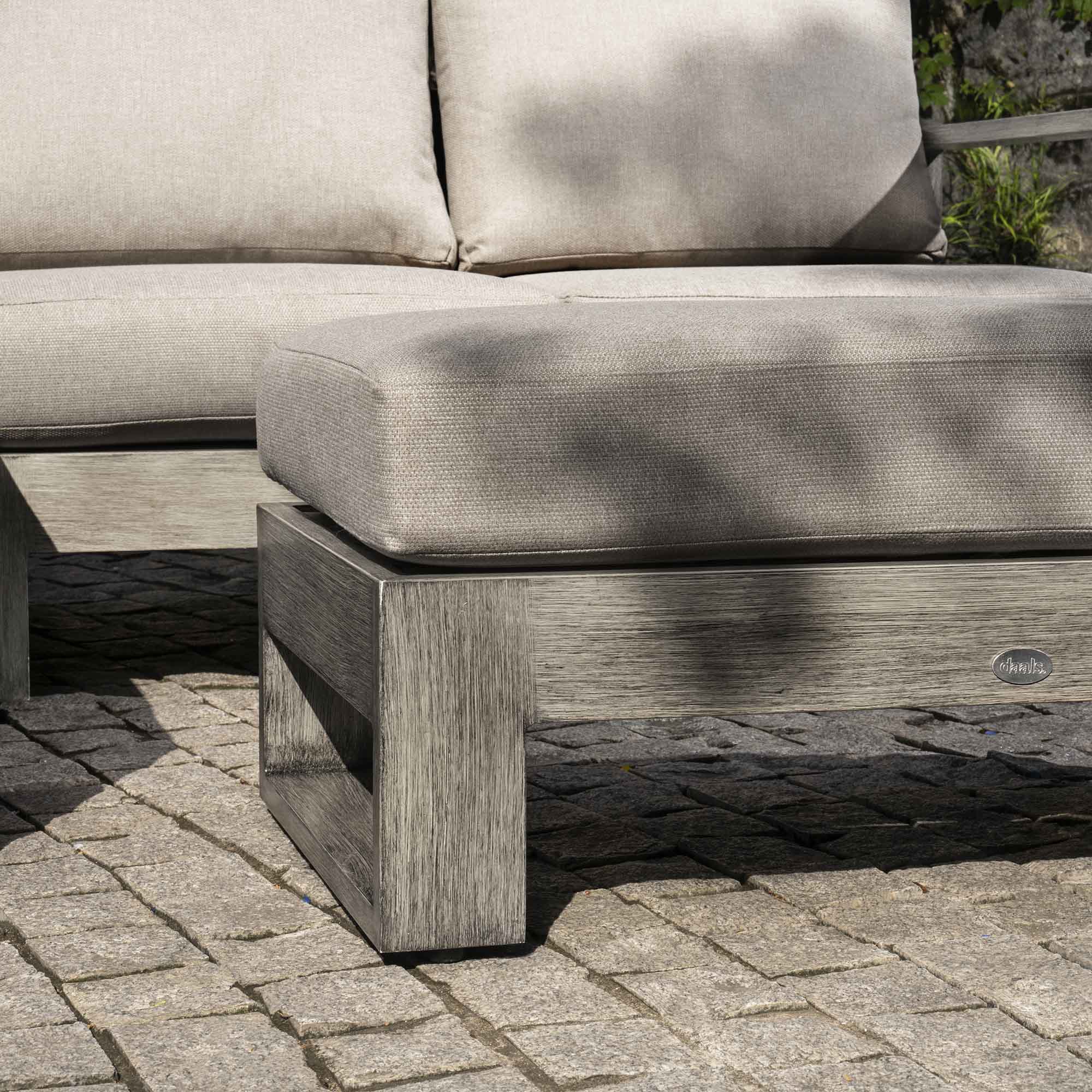 Montrose Aluminium Outdoor Sofa Set with Chaise, Brushed Silver Oak