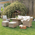 Hampshire 7-Seater Round Wicker Rattan Sofa Set with Rising Table, Natural