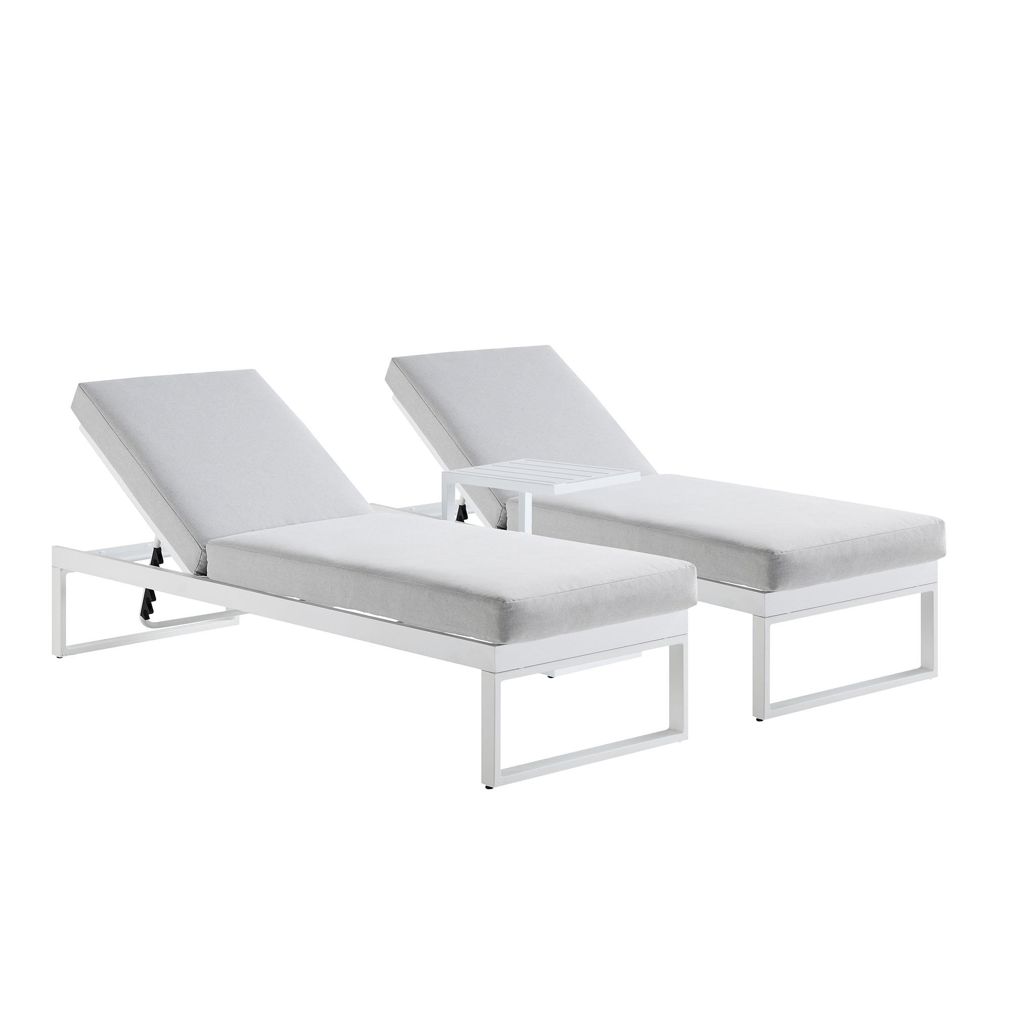 Albany Aluminium Sun Lounger and Side Table Set, White