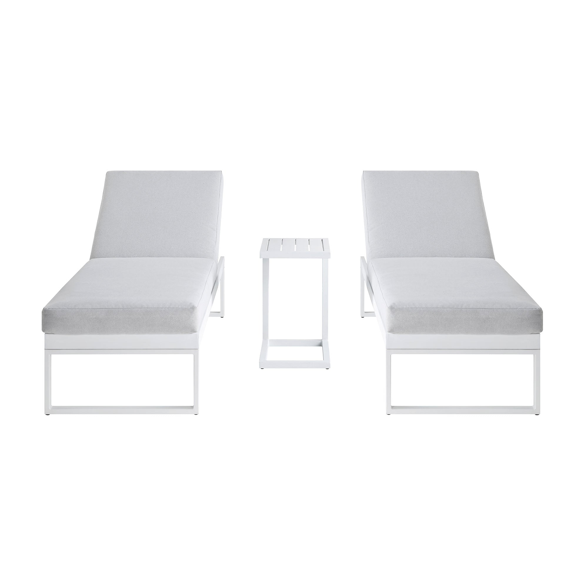 Albany Aluminium Sun Lounger and Side Table Set, White