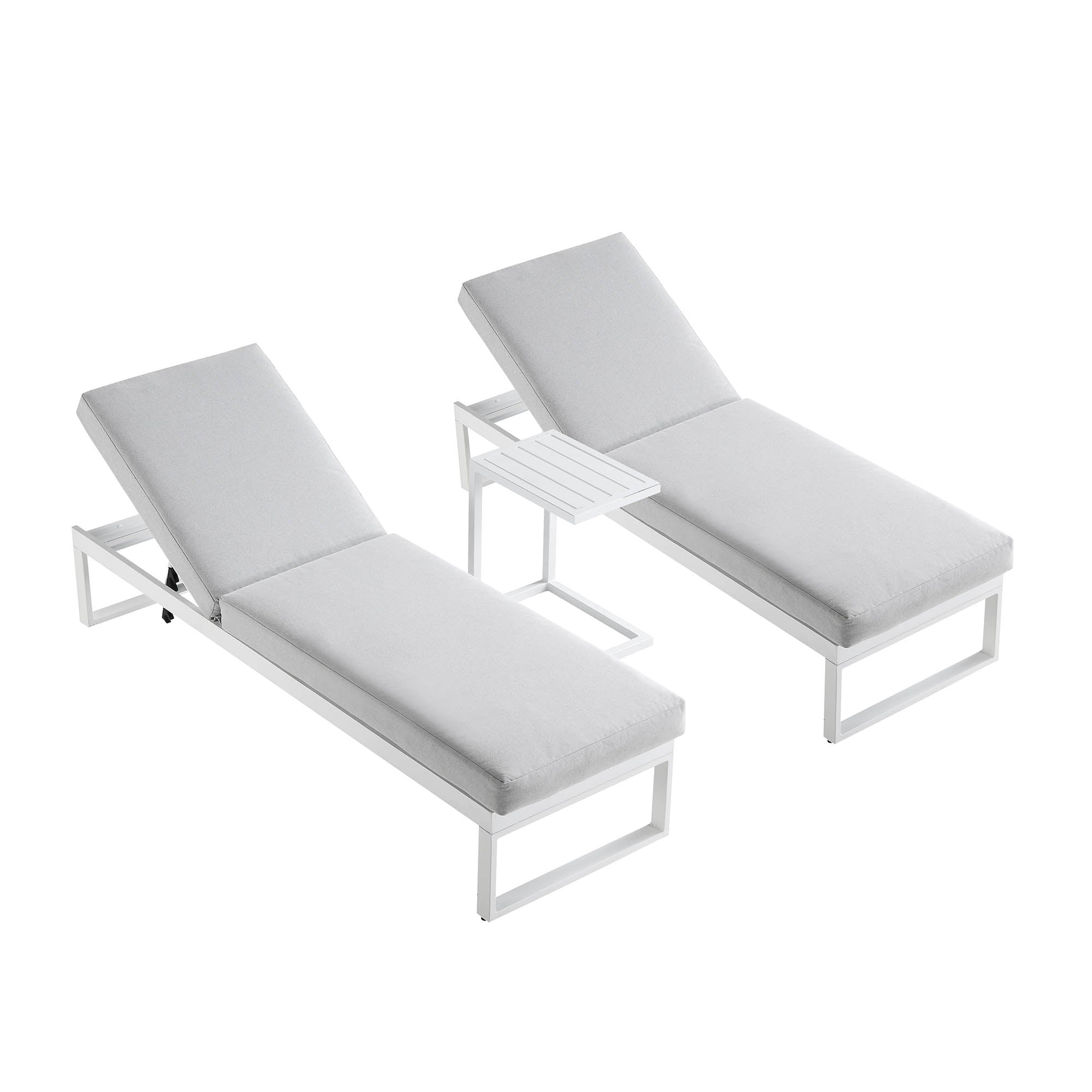 Albany Aluminium Sun Lounger and Side Table Set, White