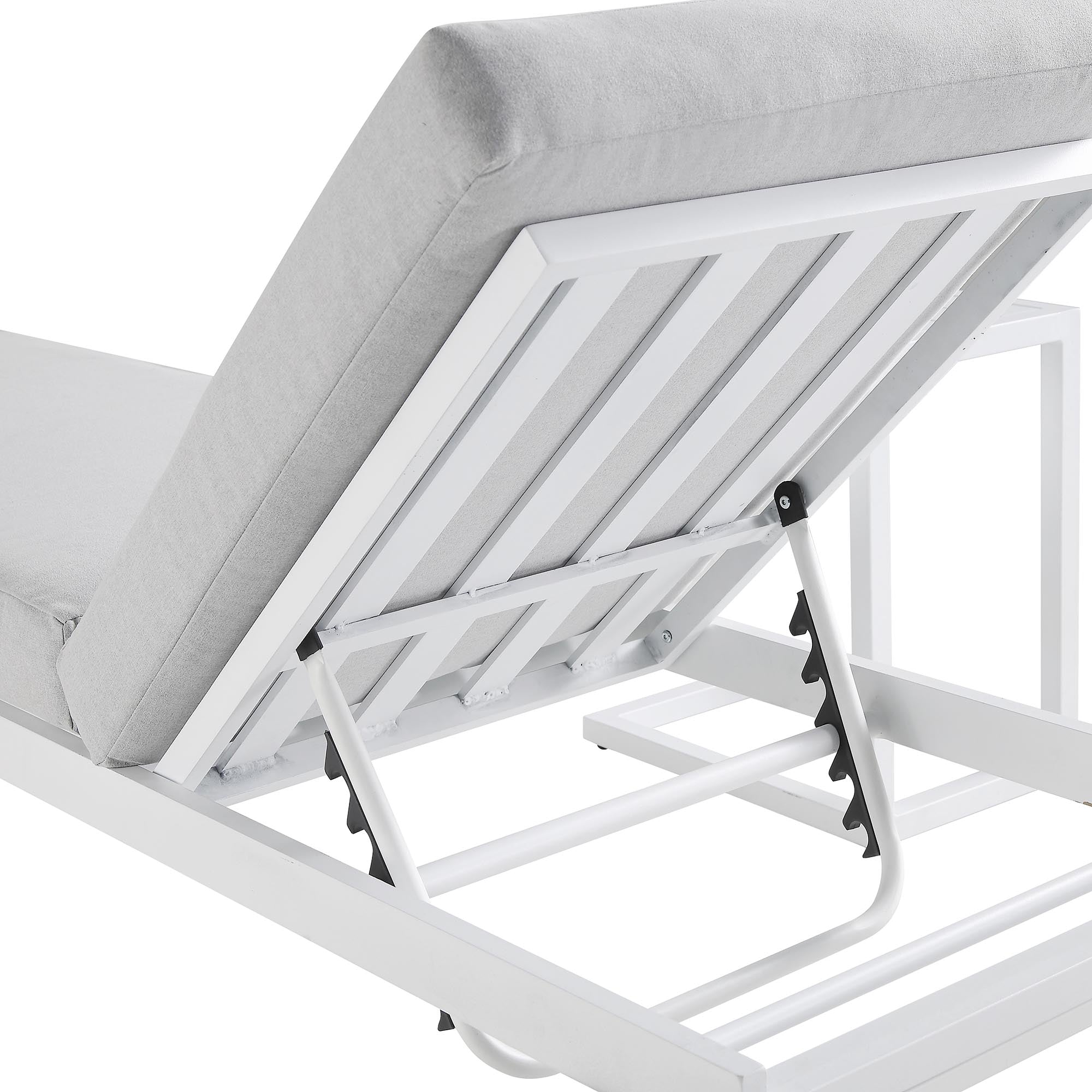 Albany Aluminium Sun Lounger and Side Table Set, White