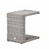 Hampshire Round Wicker Rattan Side Table, Light Grey