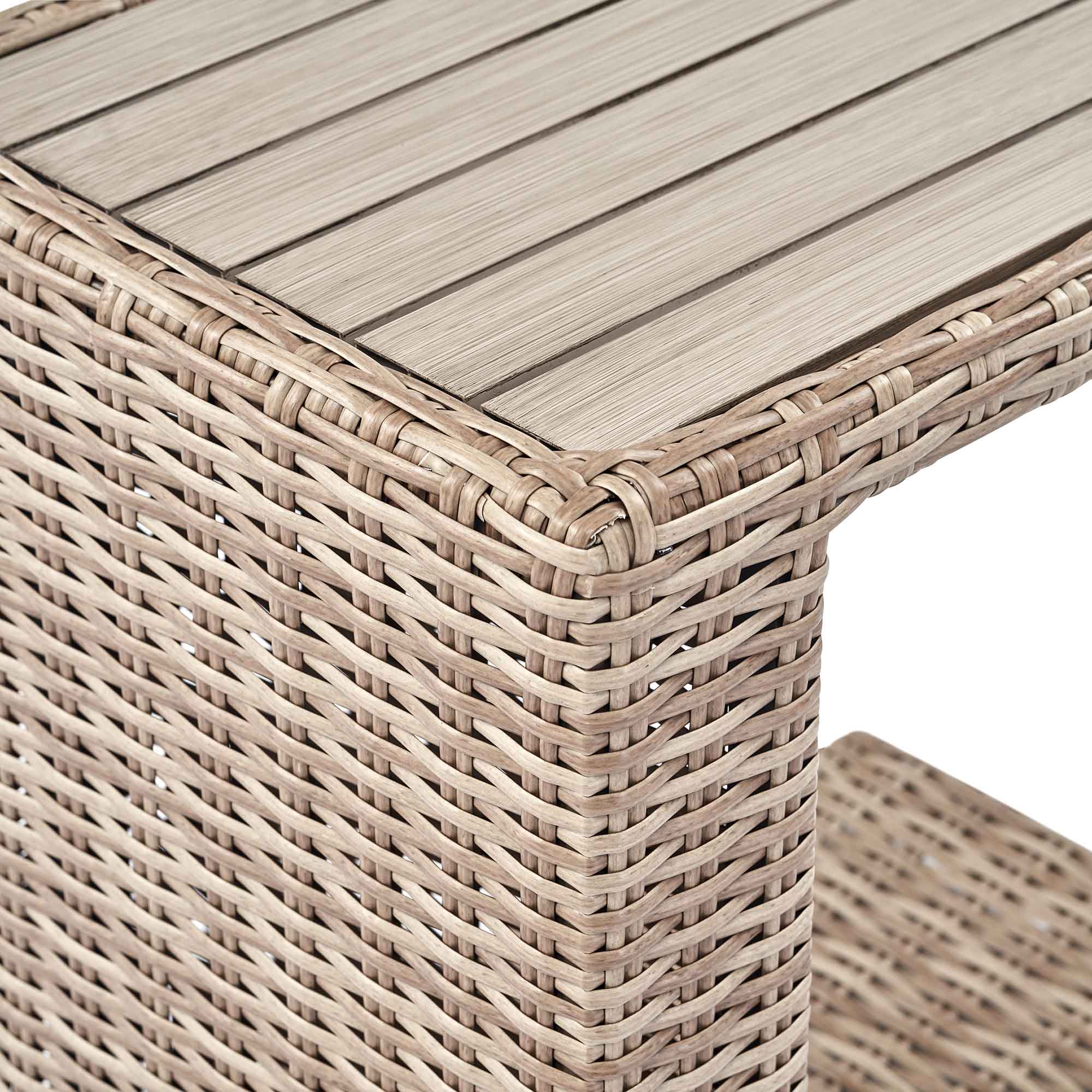 Hampshire Round Wicker Rattan Side Table, Natural