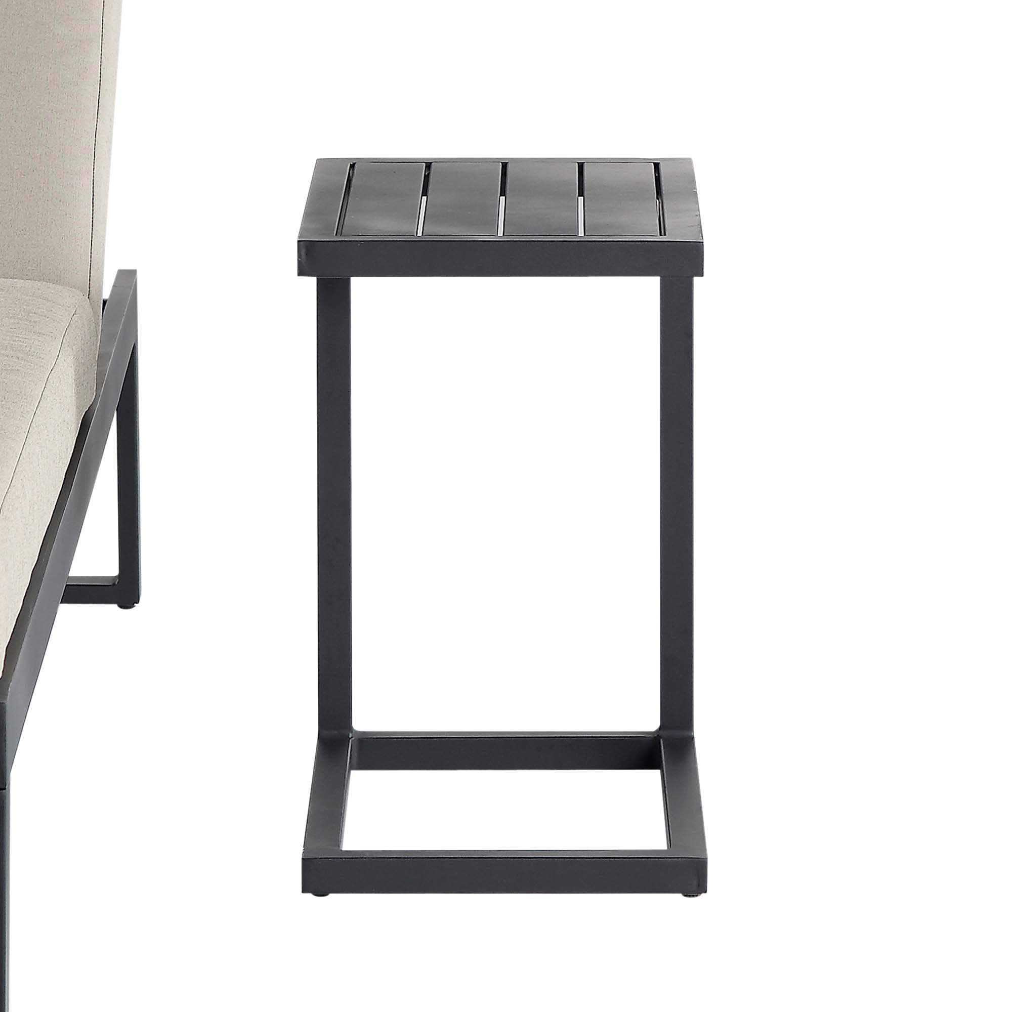 Albany Aluminium Side Table, Black