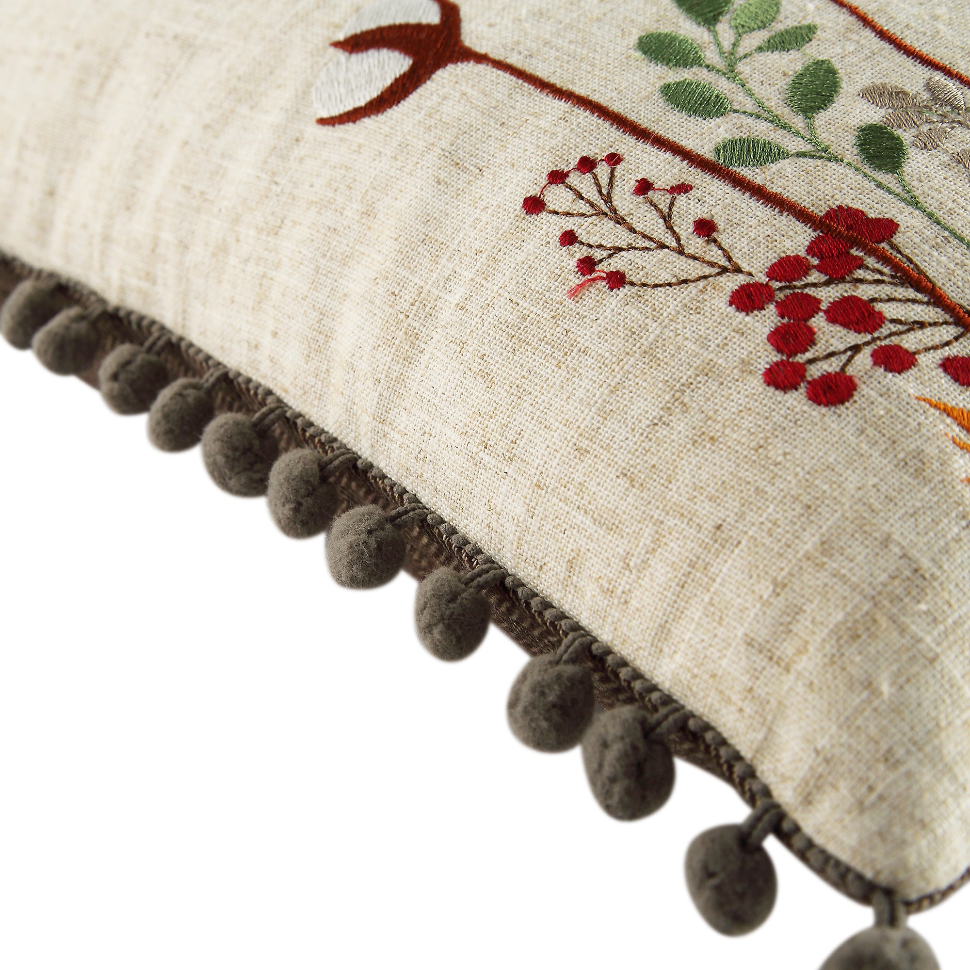 Country Collection Owl Embroidered Linen Blend Cushion