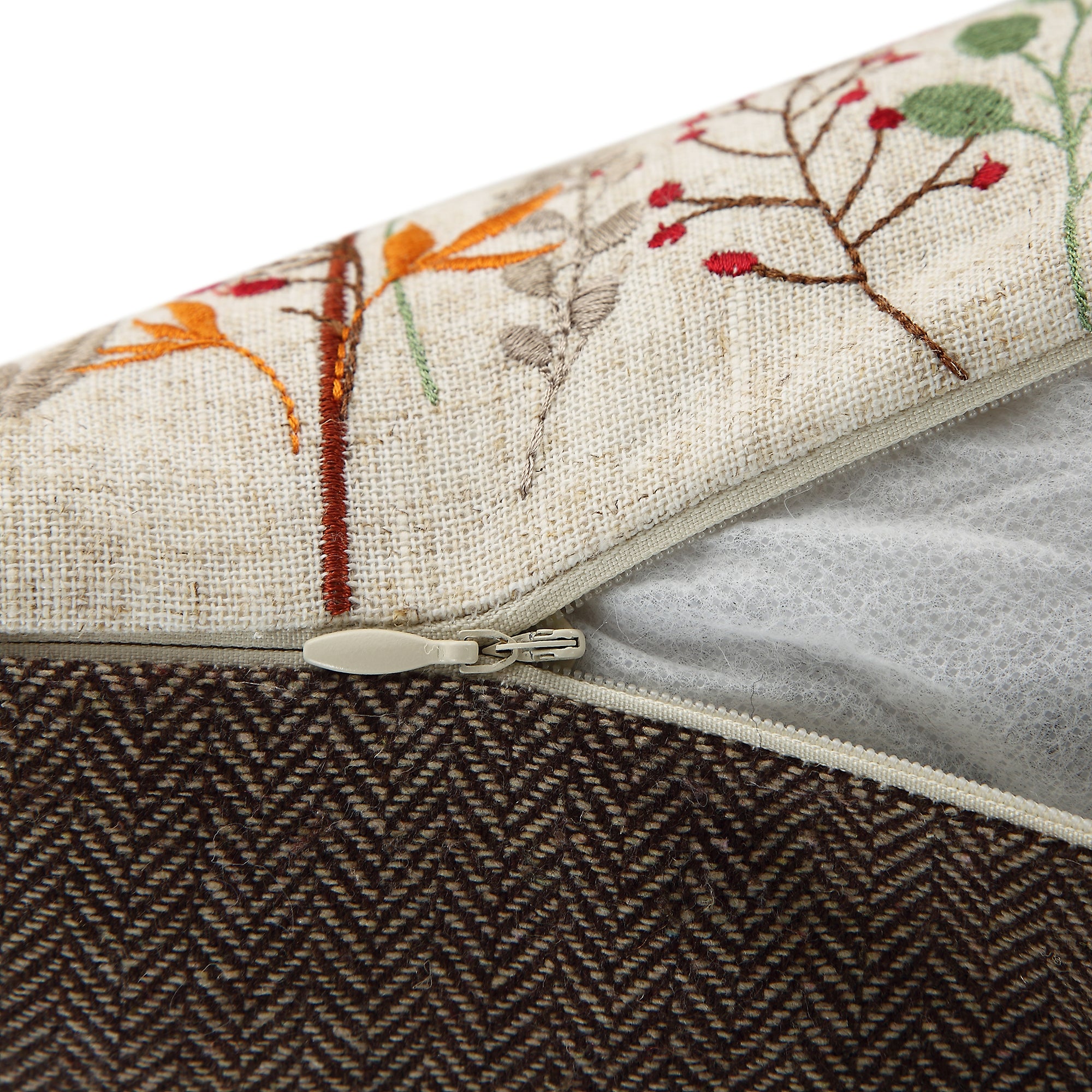 Country Collection Pheasant Embroidered Linen Blend Cushion