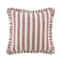 Edith Reversible Linen Blend Red Striped Frill Cushion