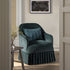 Calliope Skirted Armchair, Aegean Blue Velvet