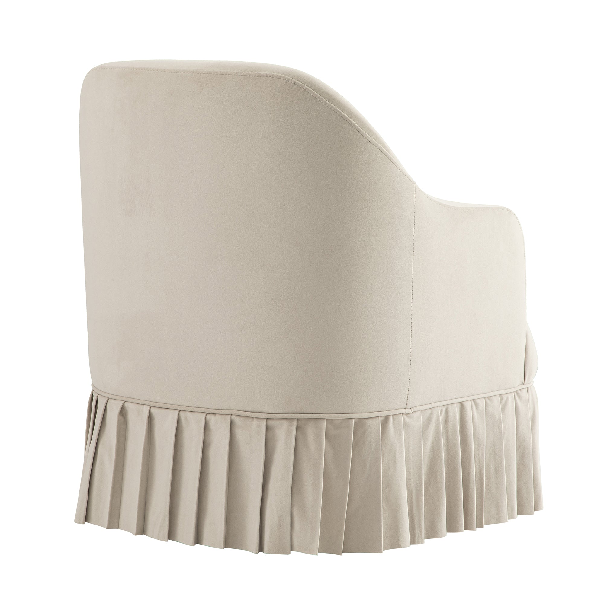 Calliope Skirted Armchair, Beige Velvet