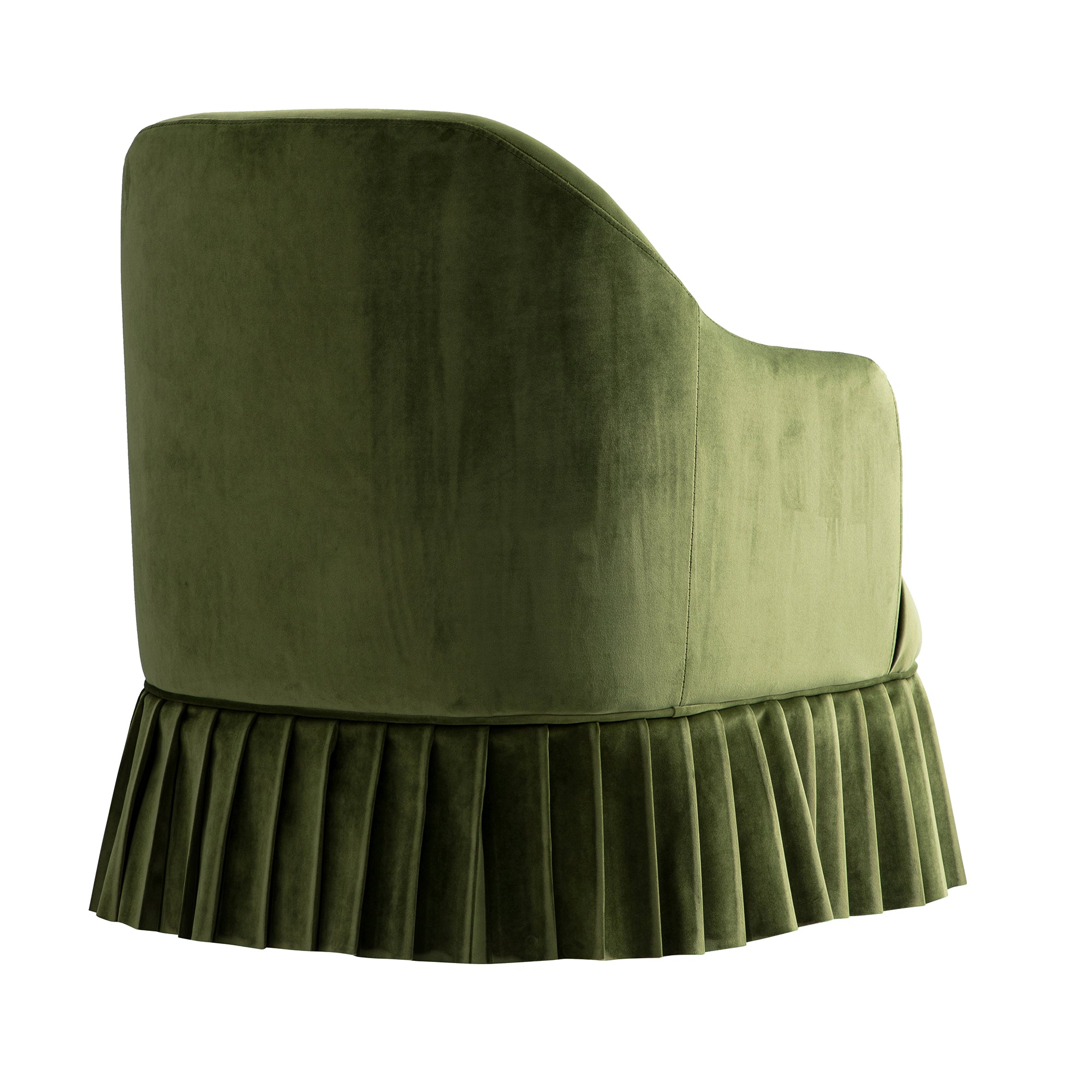 Calliope Skirted Armchair, Fern Green Velvet