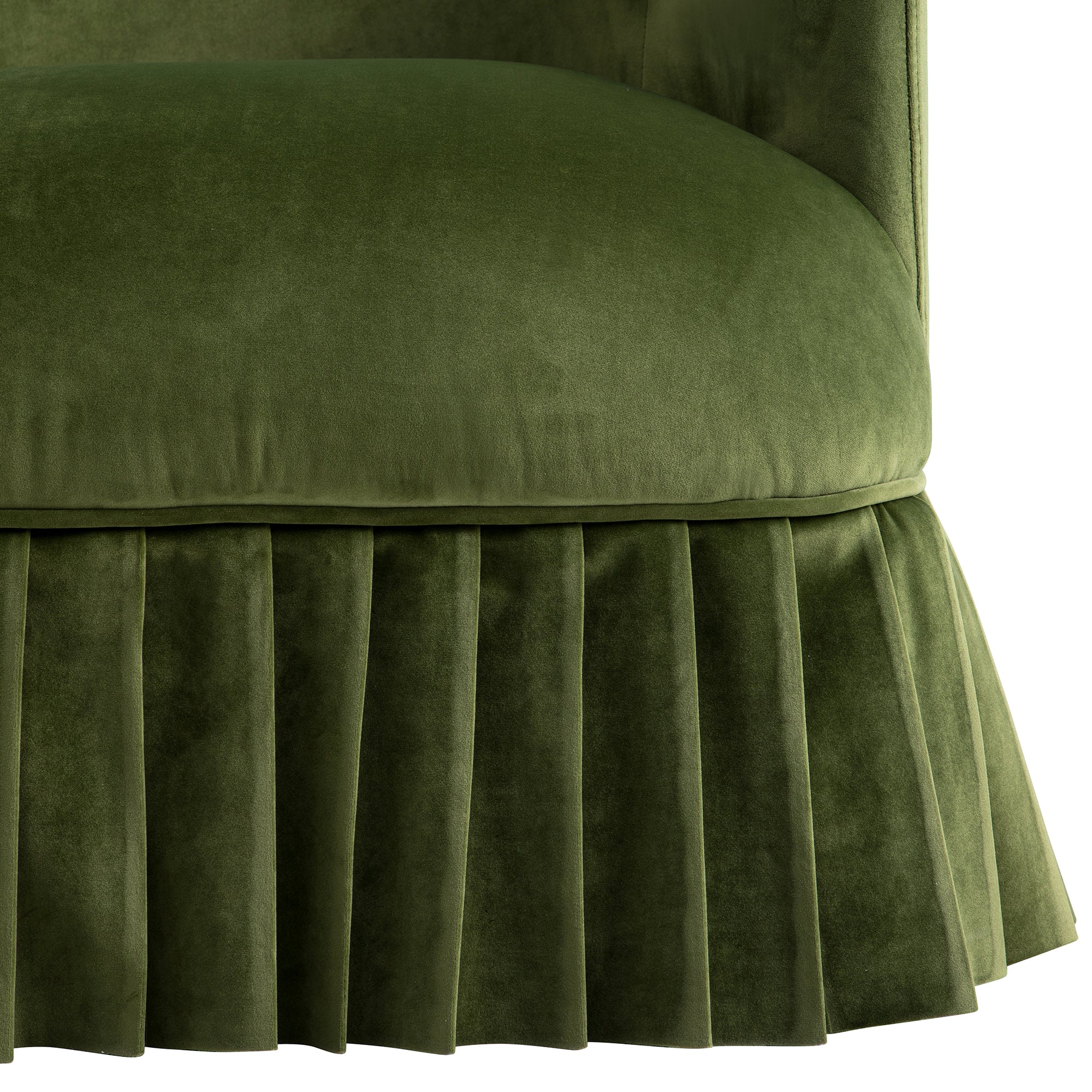 Calliope Skirted Armchair, Fern Green Velvet