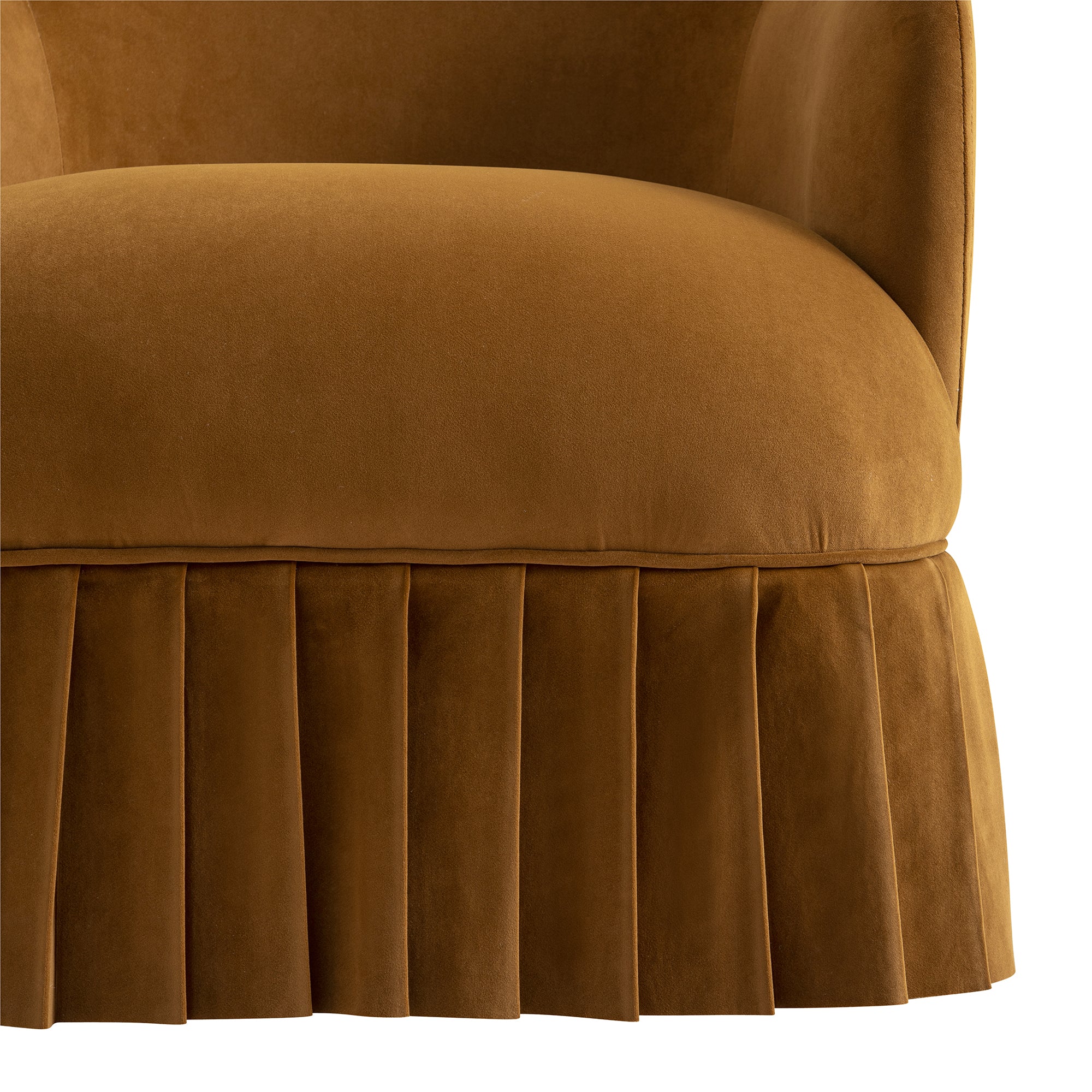 Calliope Skirted Armchair, Cinnamon Velvet