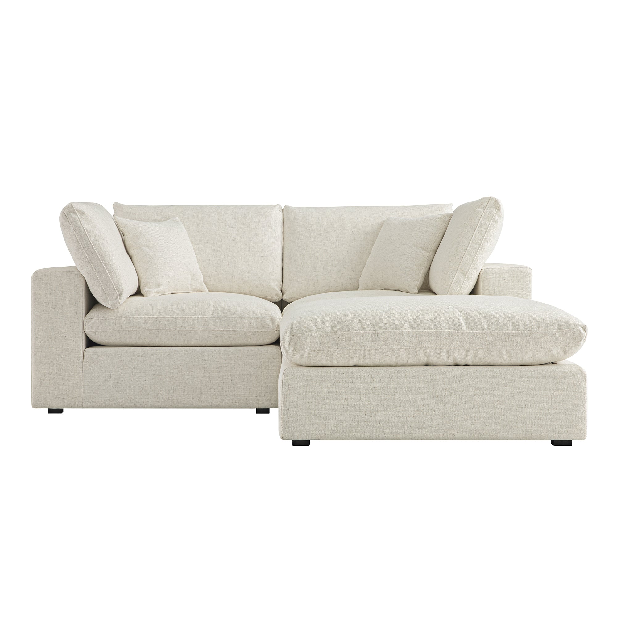 Lutyens Beige Linen Blend Modular Sofa, 2-Piece Chaise