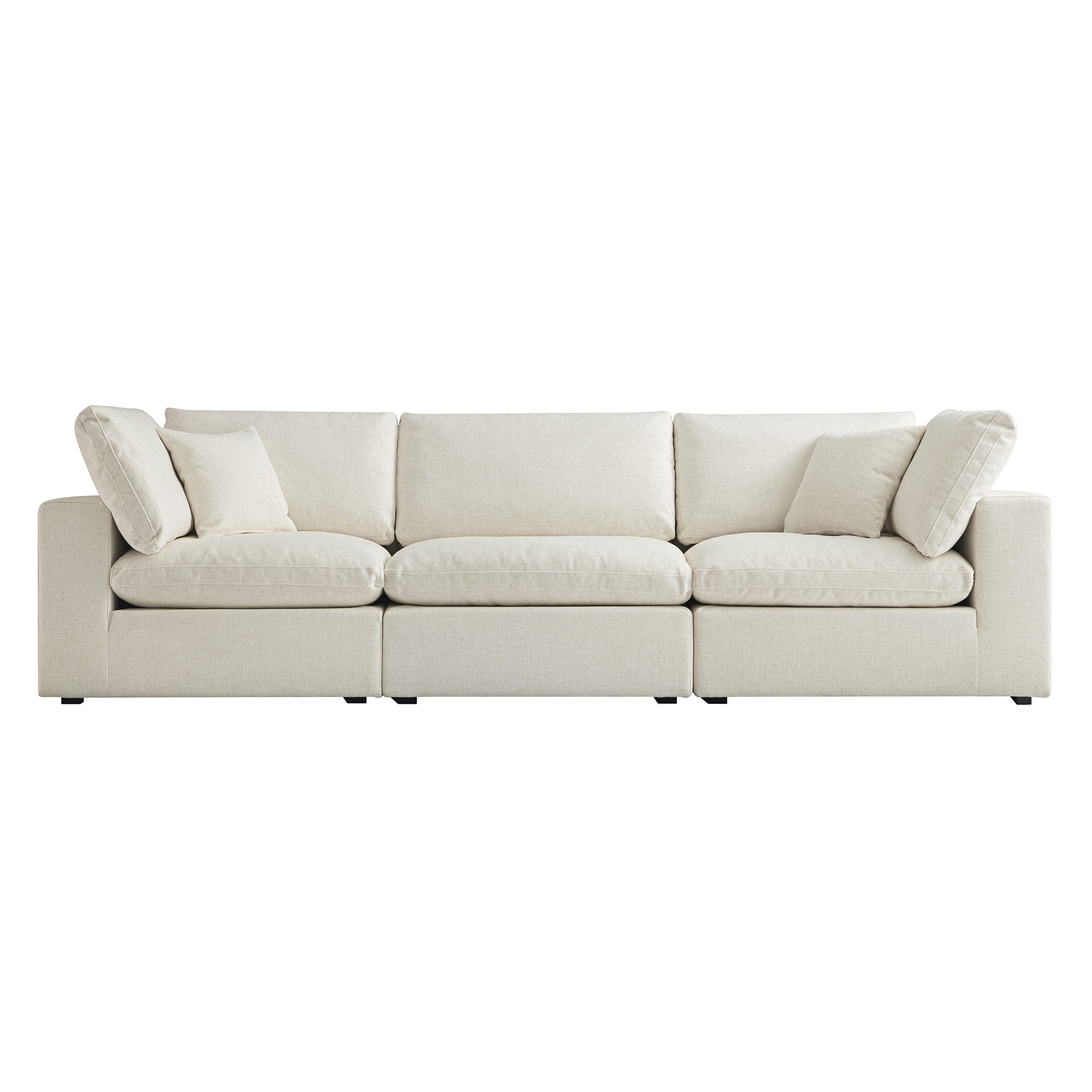 Lutyens Beige Linen Blend Modular Sofa, 3-Piece