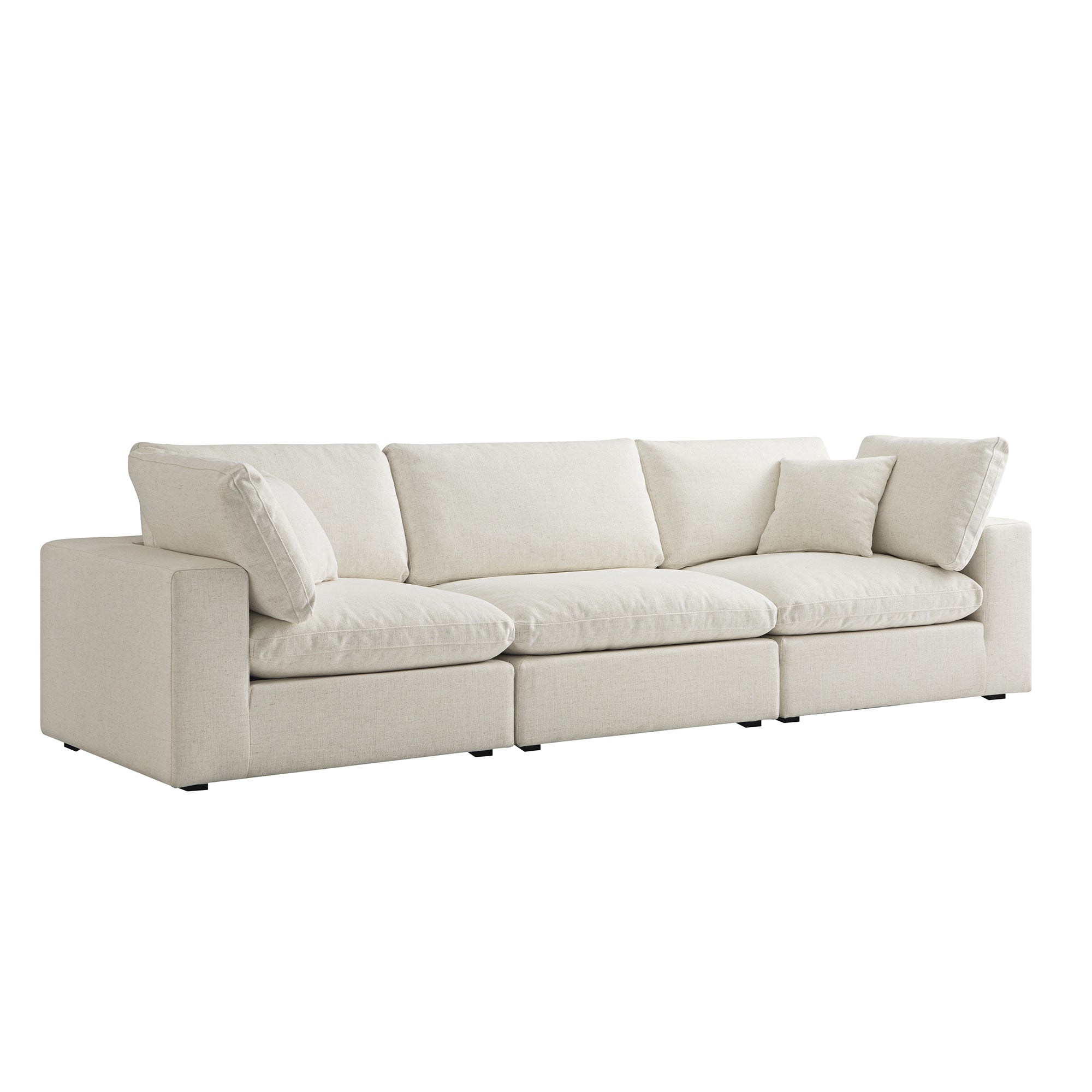 Lutyens Beige Linen Blend Modular Sofa, 3-Piece