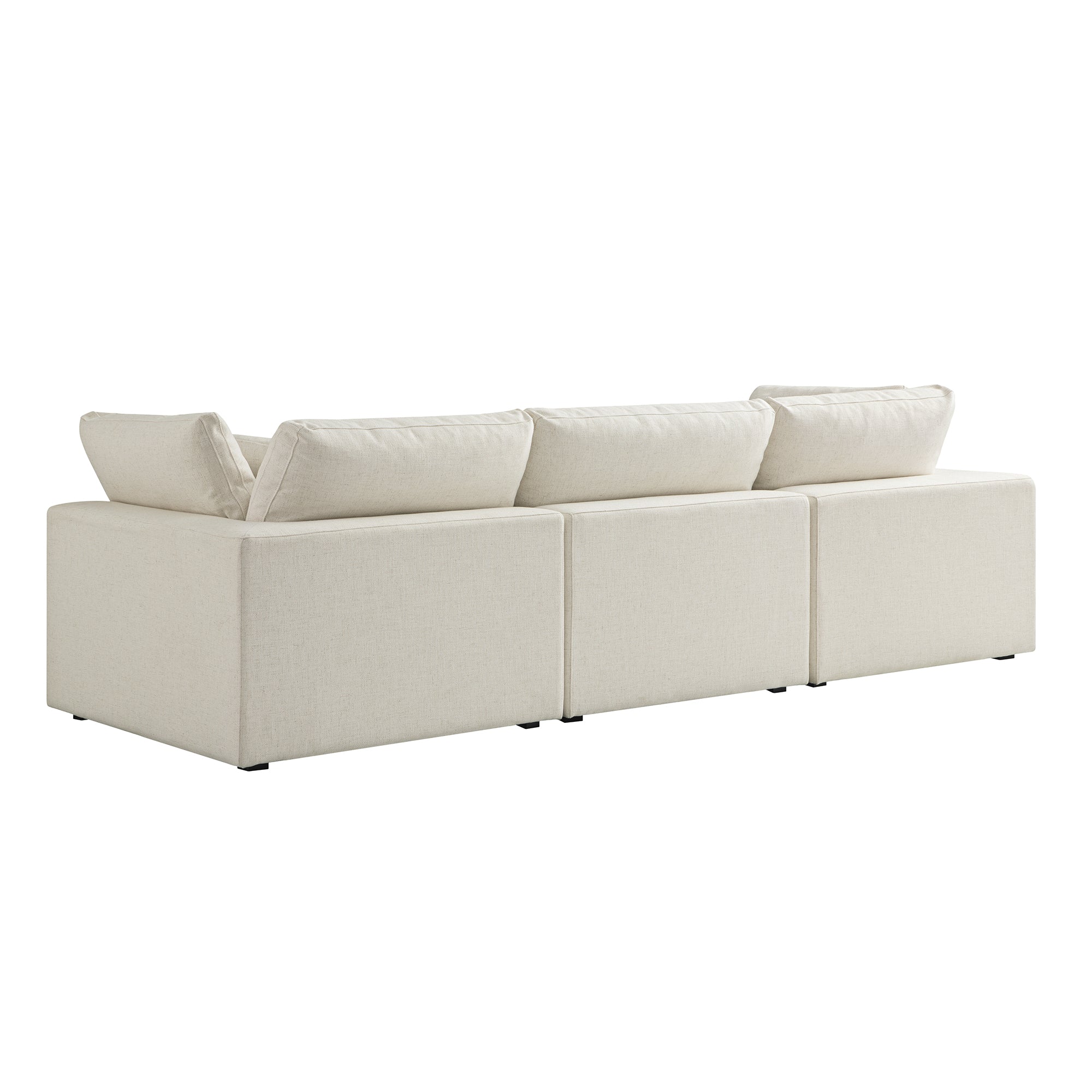 Lutyens Beige Linen Blend Modular Sofa, 3-Piece