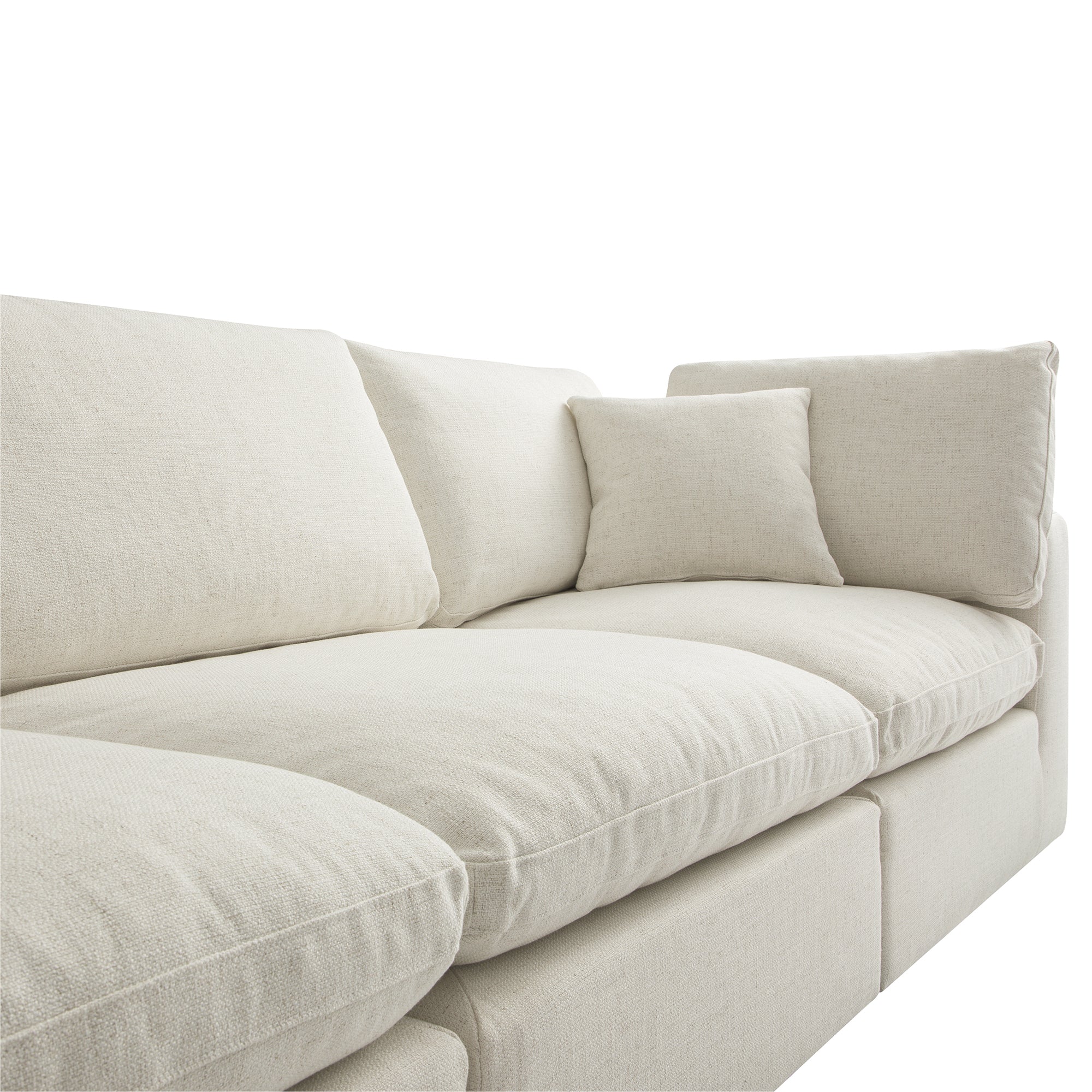 Lutyens Beige Linen Blend Modular Sofa, 3-Piece