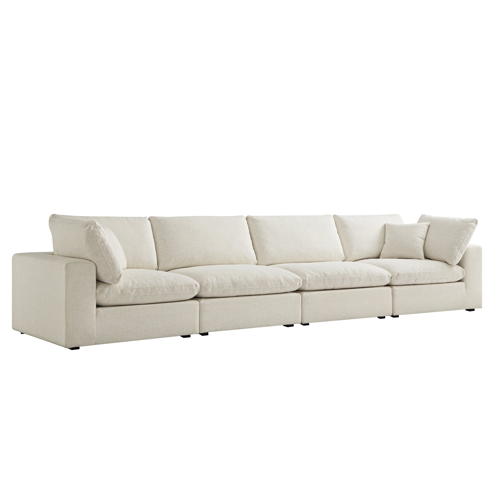 Lutyens Beige Linen Blend Modular Sofa, 4-Piece