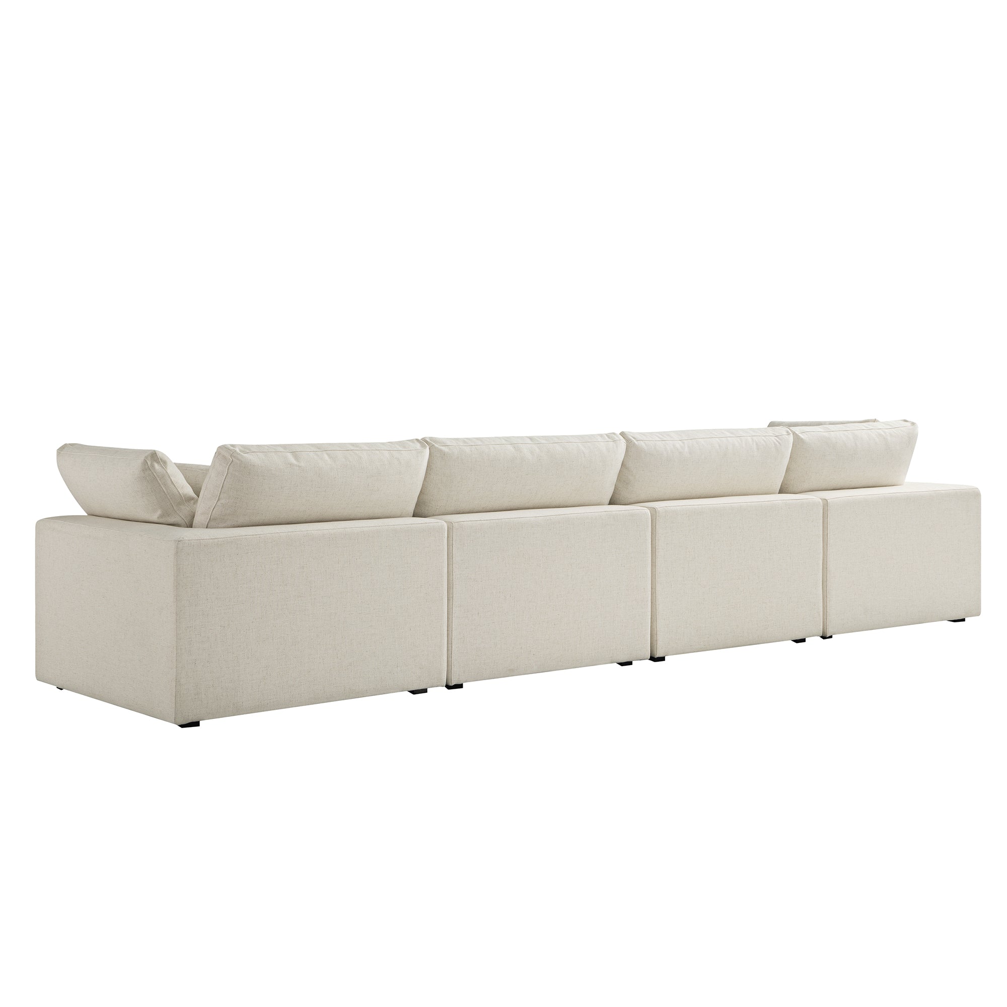 Lutyens Beige Linen Blend Modular Sofa, 4-Piece