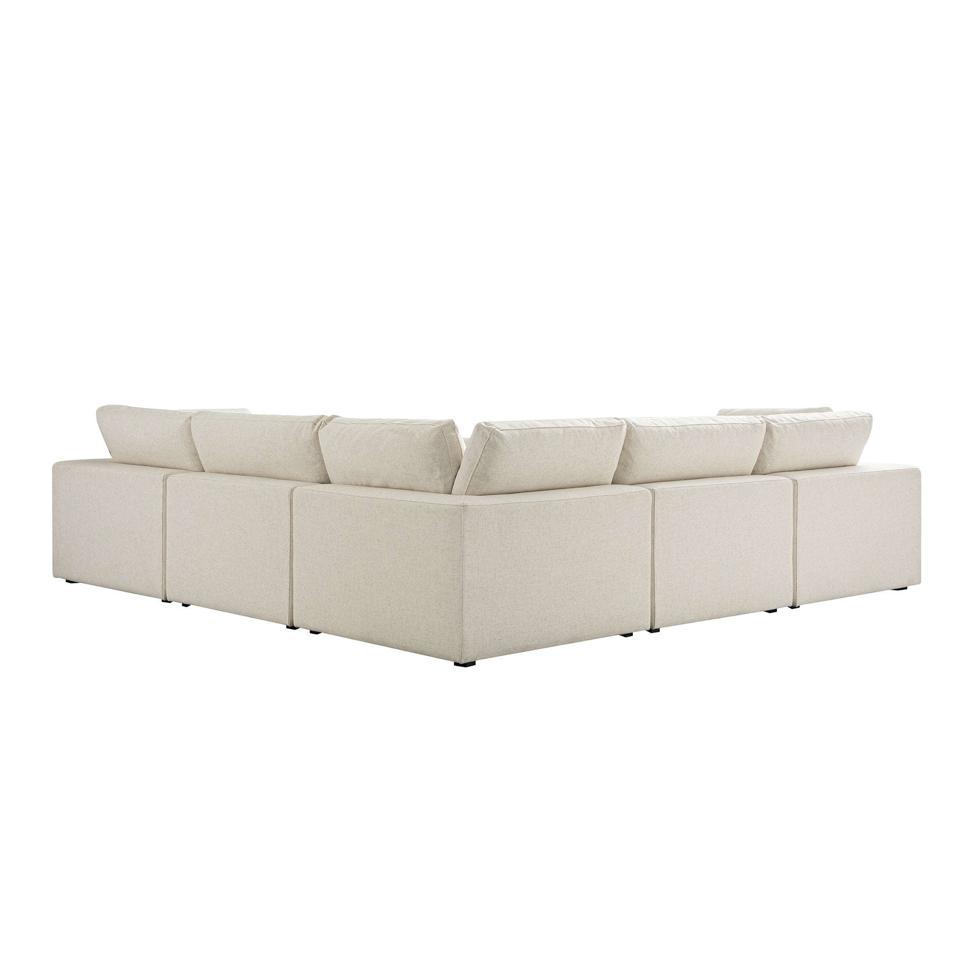 Lutyens Beige Linen Blend Modular Sofa, 5-Piece Corner Set