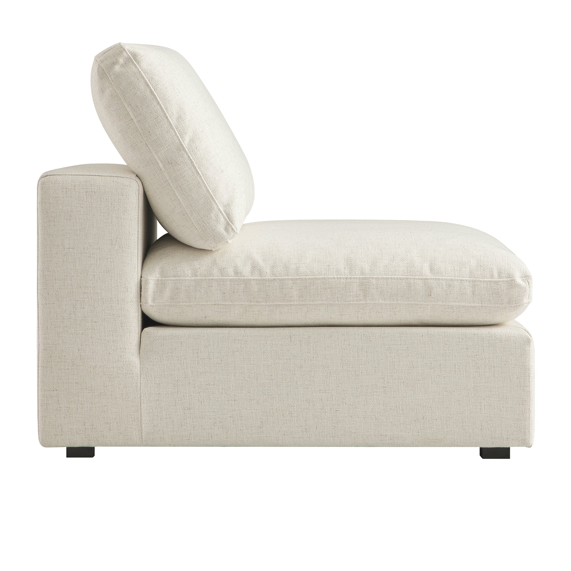 Lutyens Beige Linen Blend Modular Sofa, Armless Seat