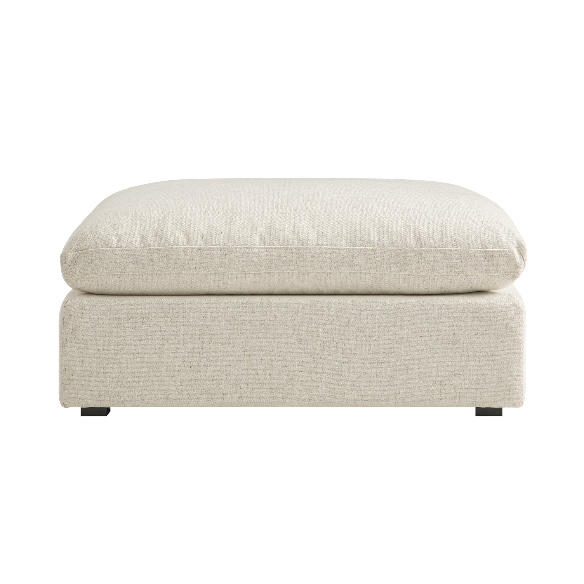 Lutyens Beige Linen Blend Modular Sofa, Stool