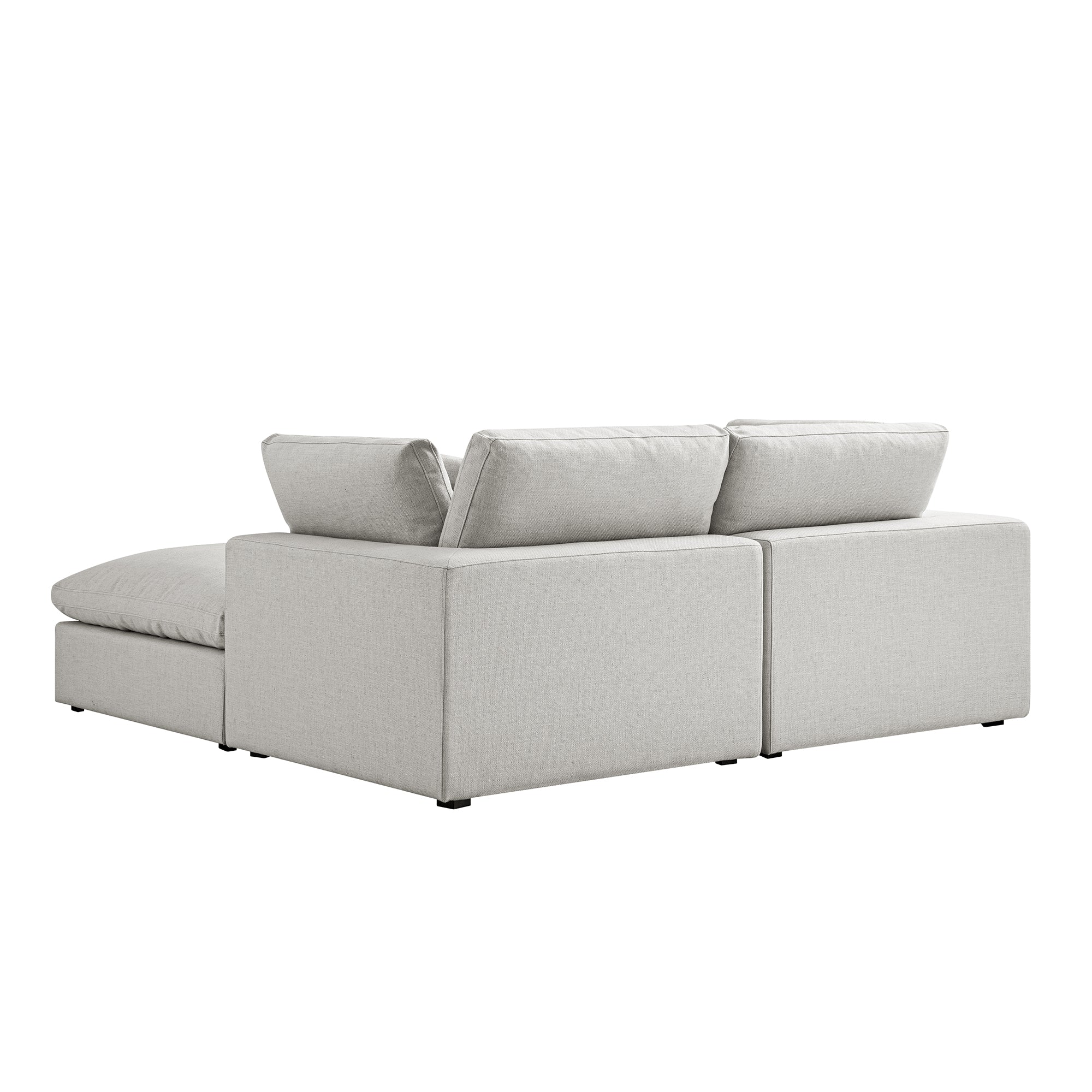 Lutyens Light Grey Linen Blend Modular Sofa, 2-Piece Chaise