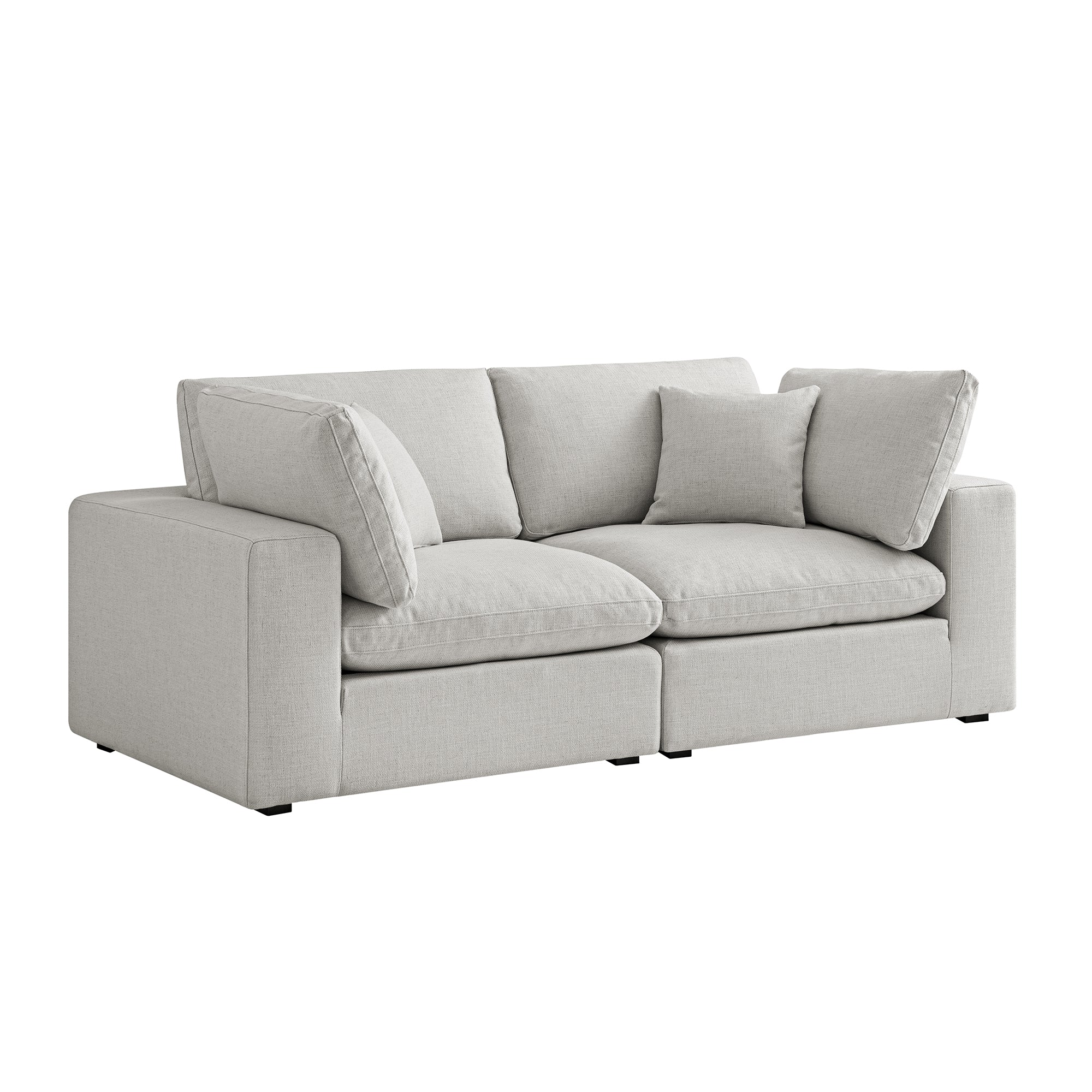 Lutyens Light Grey Linen Blend Modular Sofa, 2-Piece