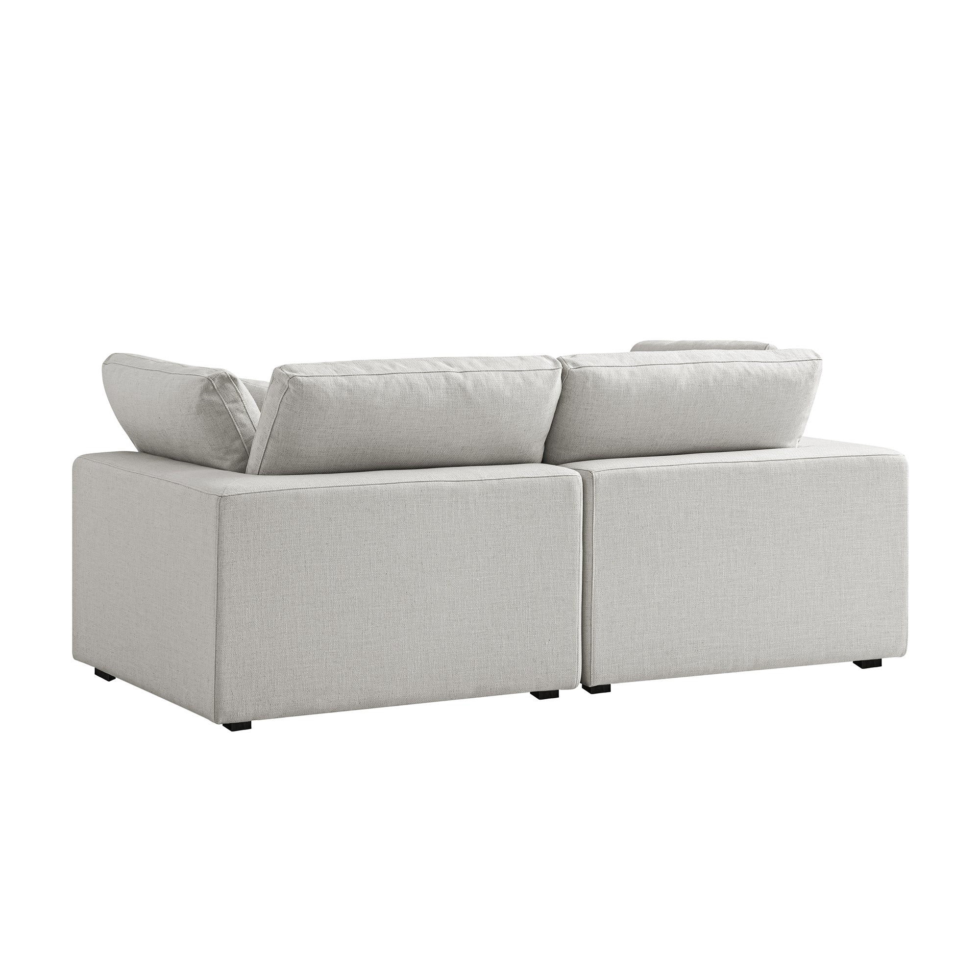 Lutyens Light Grey Linen Blend Modular Sofa, 2-Piece