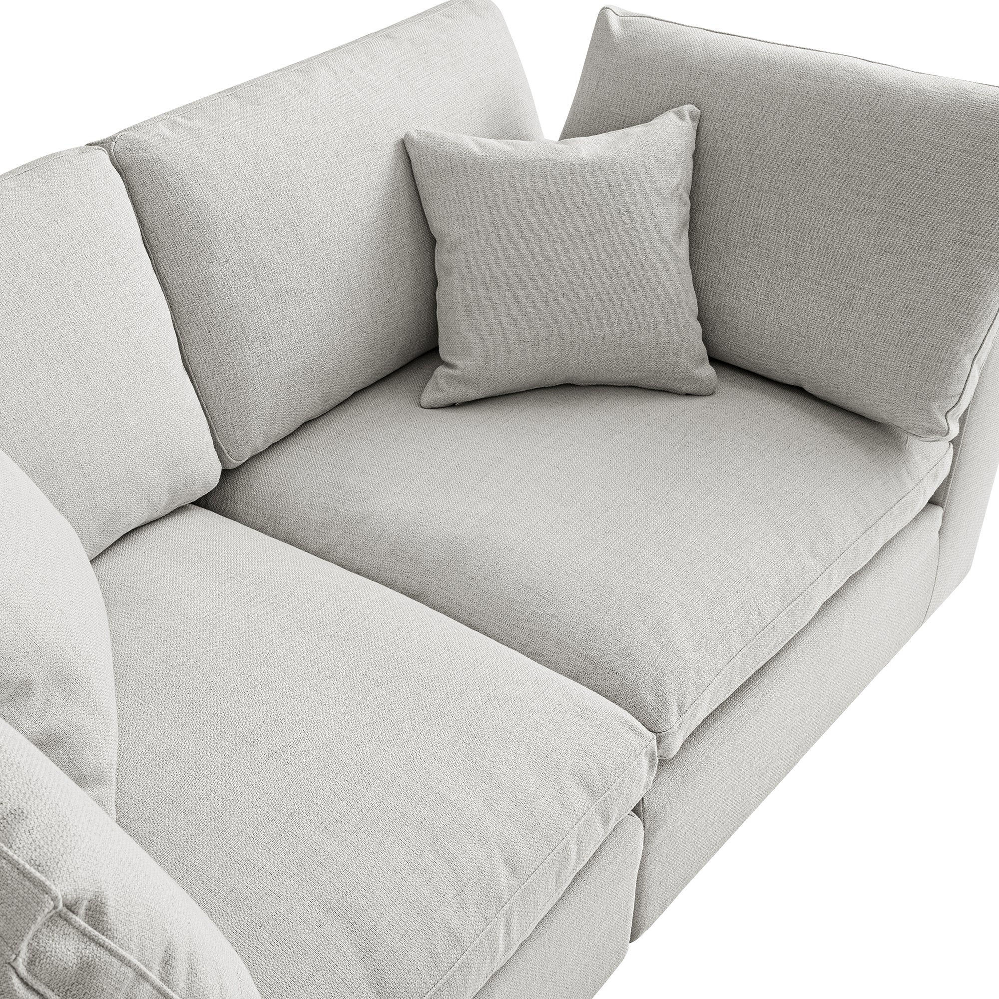 Lutyens Light Grey Linen Blend Modular Sofa, 2-Piece