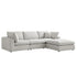 Lutyens Light Grey Linen Blend Modular Sofa, 3-Piece Chaise