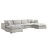 Lutyens Light Grey Linen Blend Modular Sofa, 6-Piece U-Shape Set