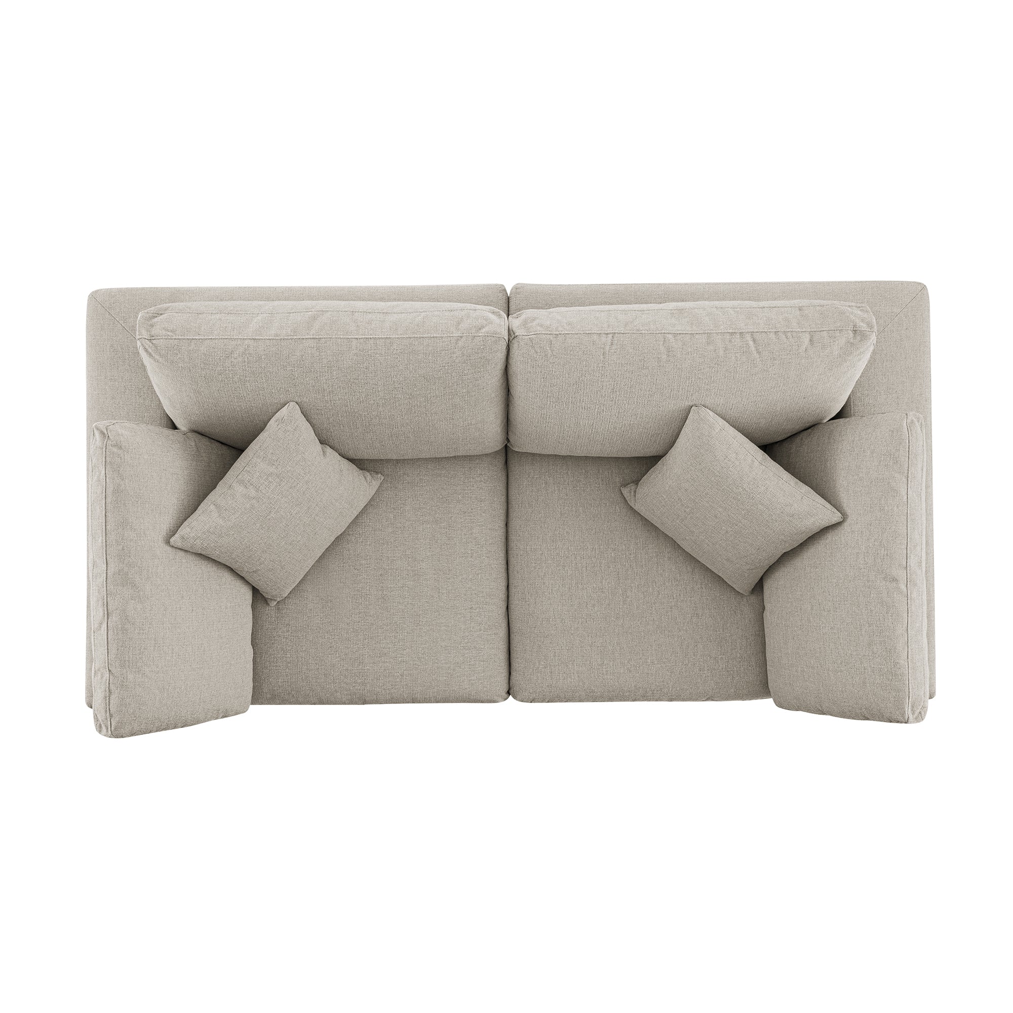 Lutyens Oatmeal Weave Fabric Modular Sofa, 2-Piece