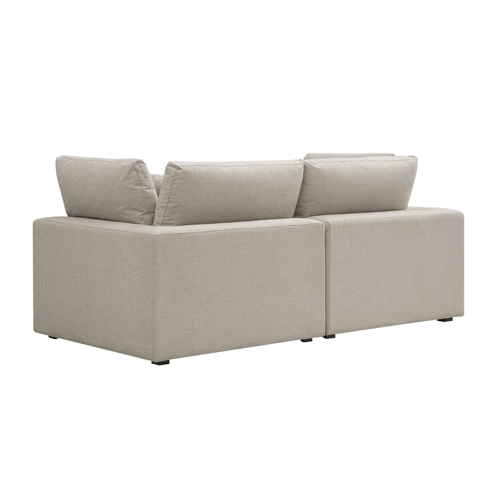 Lutyens Oatmeal Weave Fabric Modular Sofa, 2-Piece