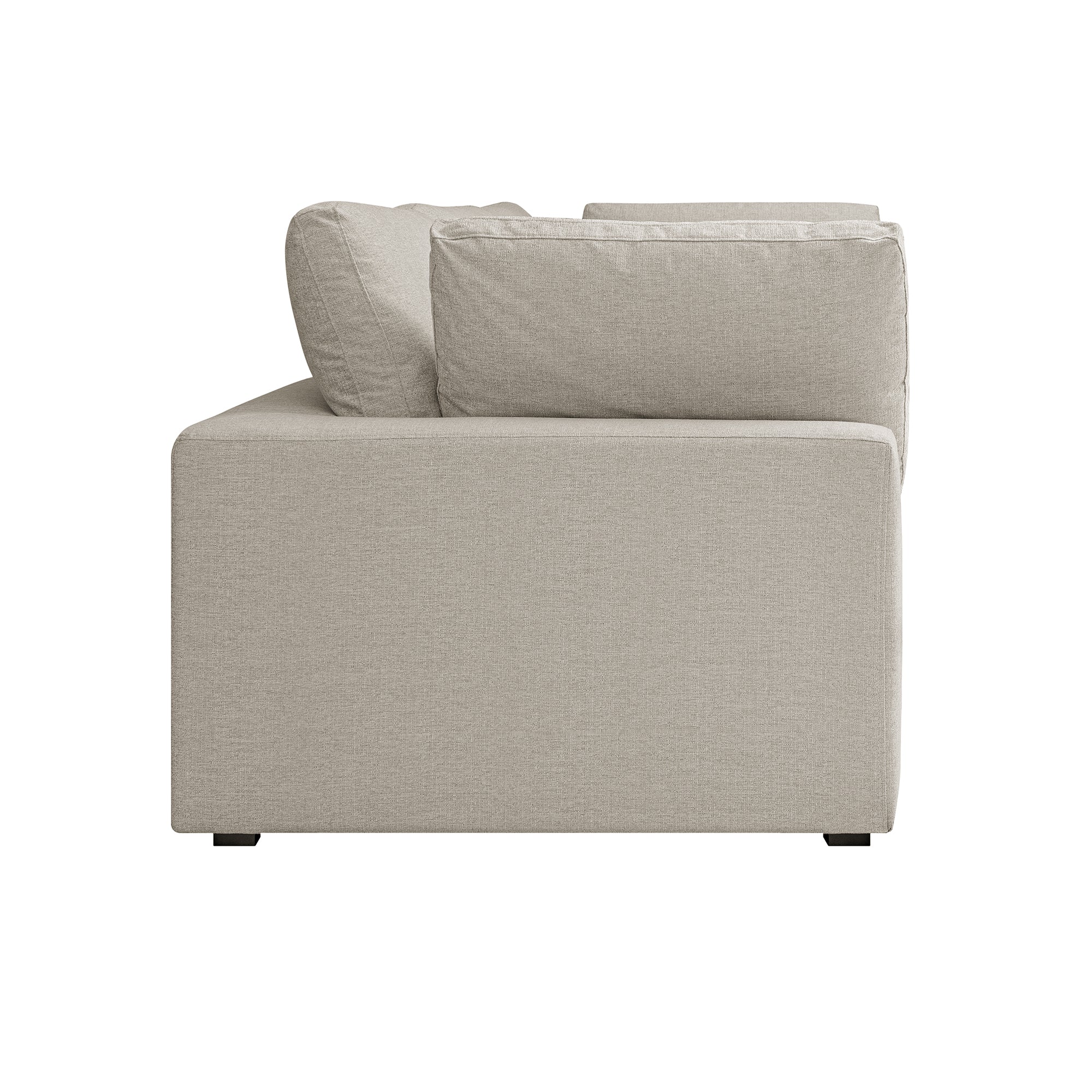 Lutyens Oatmeal Weave Fabric Modular Sofa, 3-Piece