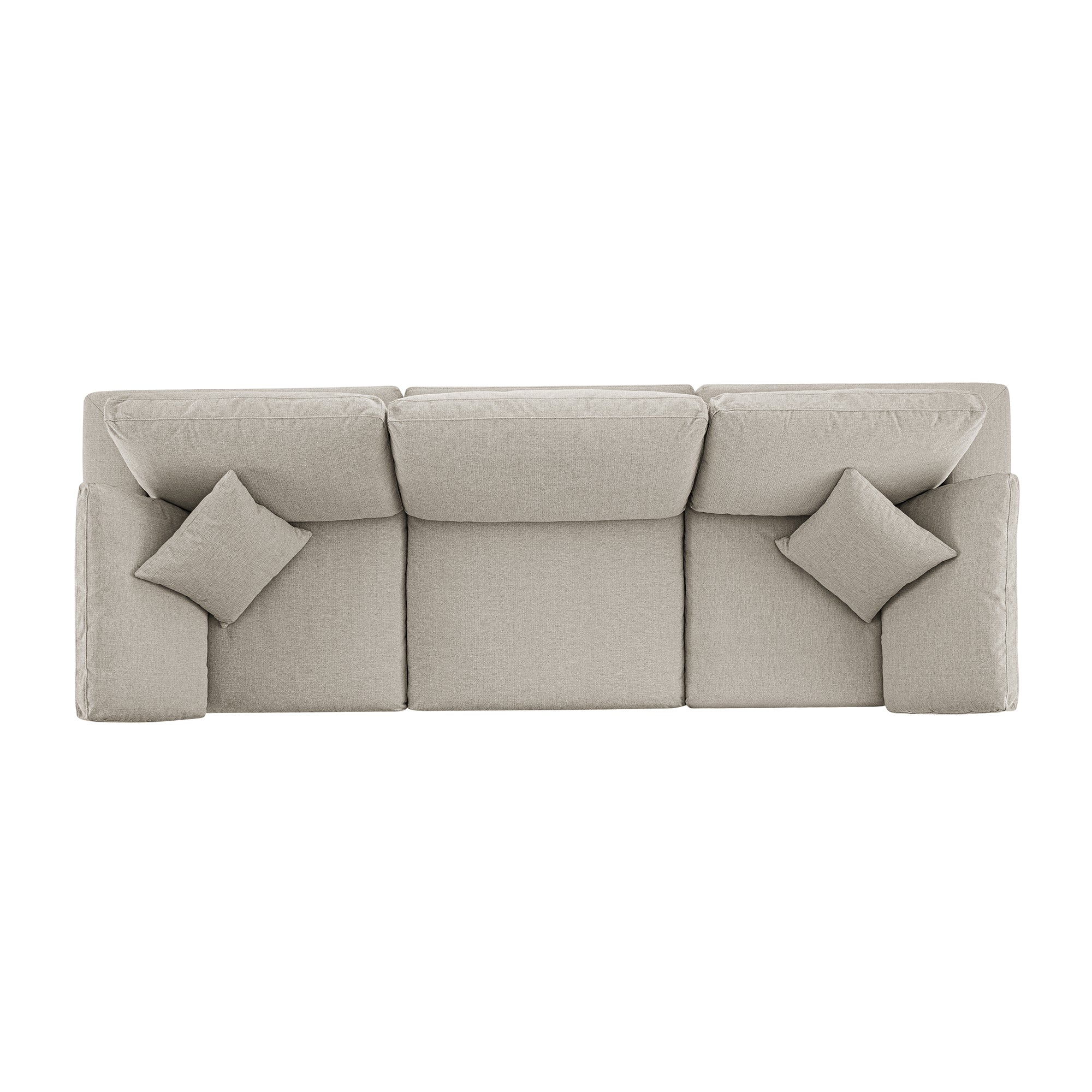 Lutyens Oatmeal Weave Fabric Modular Sofa, 3-Piece