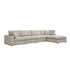 Lutyens Oatmeal Weave Fabric Modular Sofa, 4-Piece Chaise