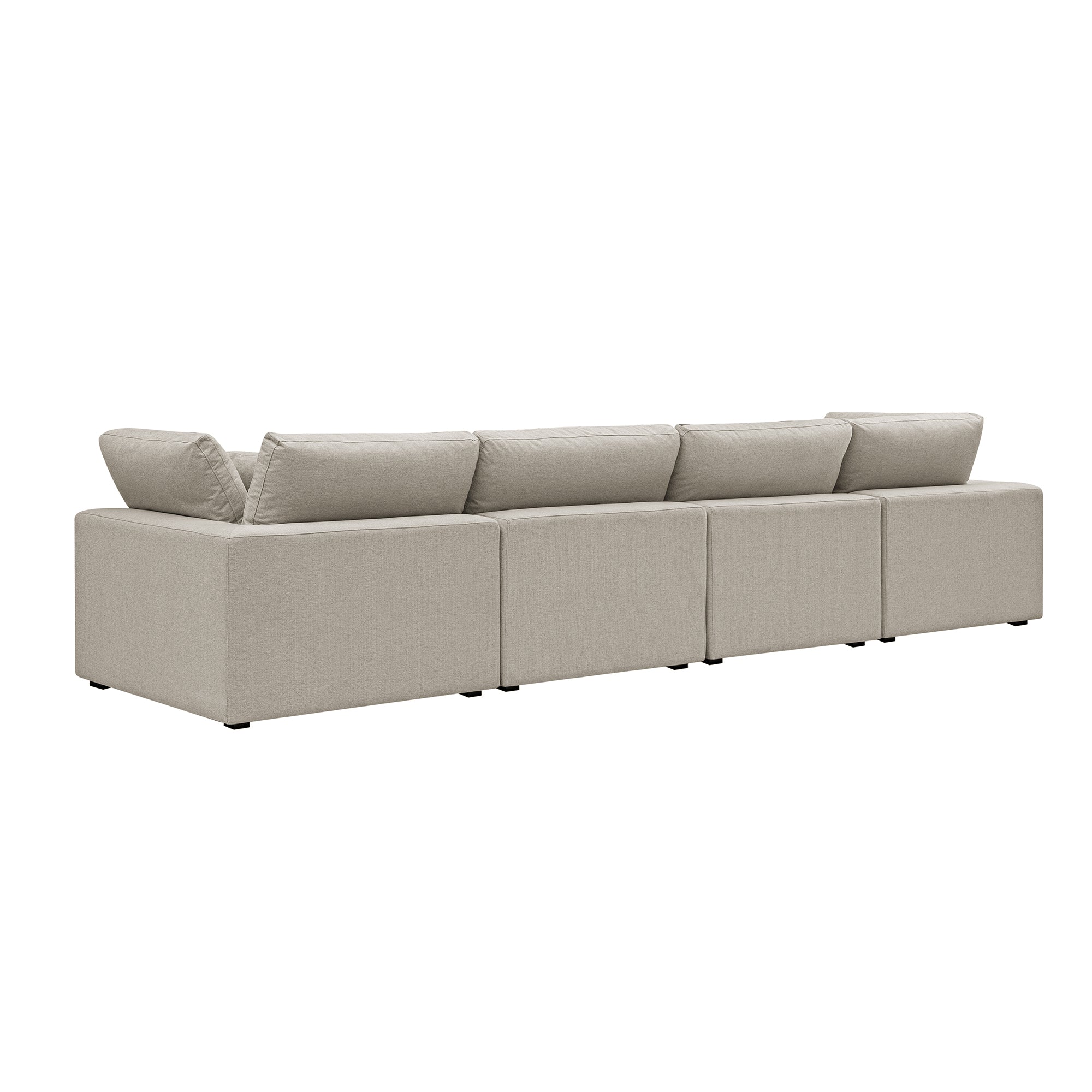 Lutyens Oatmeal Weave Fabric Modular Sofa, 4-Piece